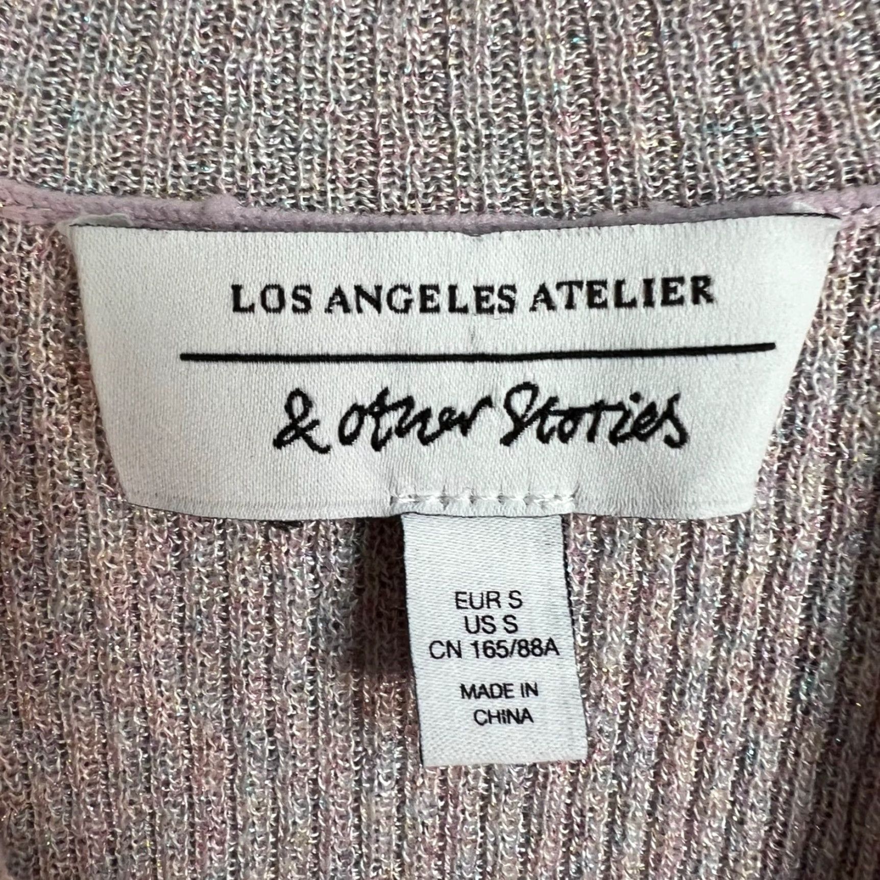 & Other Stories & Other Stories Atelier Womens Ribbed Knit Sweater Pink Small Adult Regular Size S Pullover Long Sleeve Vintage/Used Womens Sweater Size S / US 4 / IT 40 - 3 Thumbnail