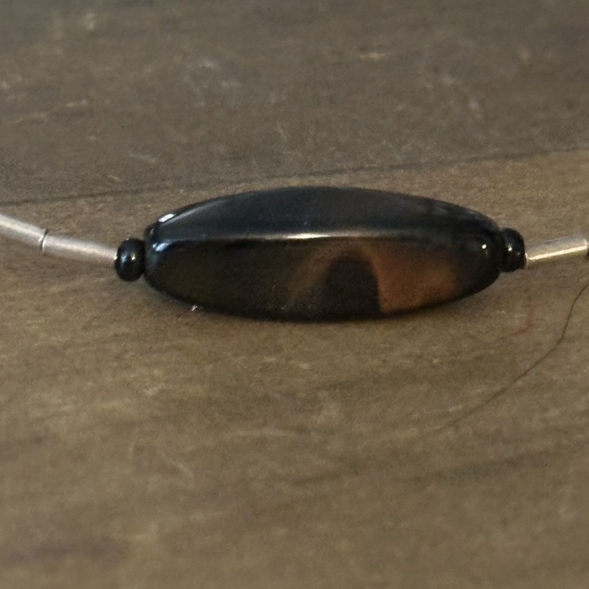 Vintage Vintage liquid silver station agate bead necklace Size ONE SIZE - 2 Thumbnail
