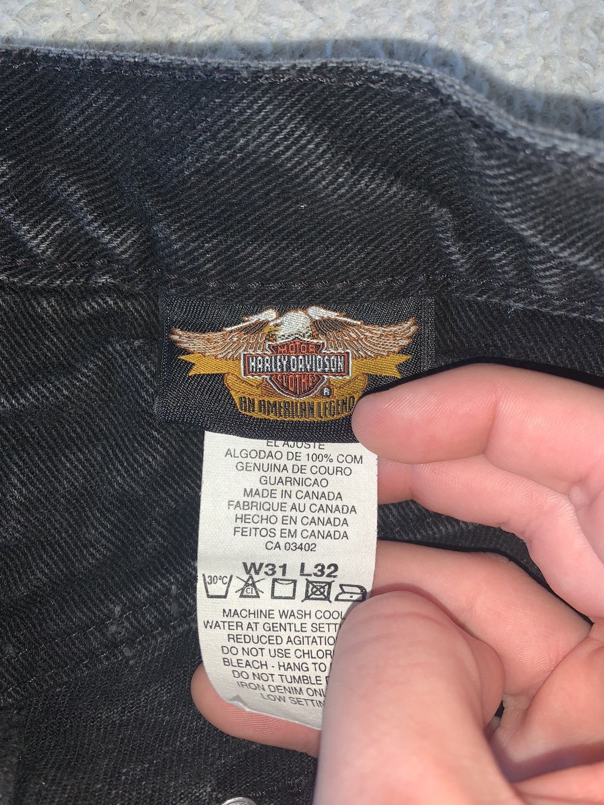 Harley Davidson Harley Davison black vintage all American jeans 31X32 Size US 31 - 6 Thumbnail