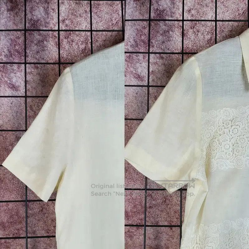 Burberry Burberry Summer Beige Lace Embroidered Short Sleeve Shirt. Size M / US 6-8 / IT 42-44 - 5 Thumbnail