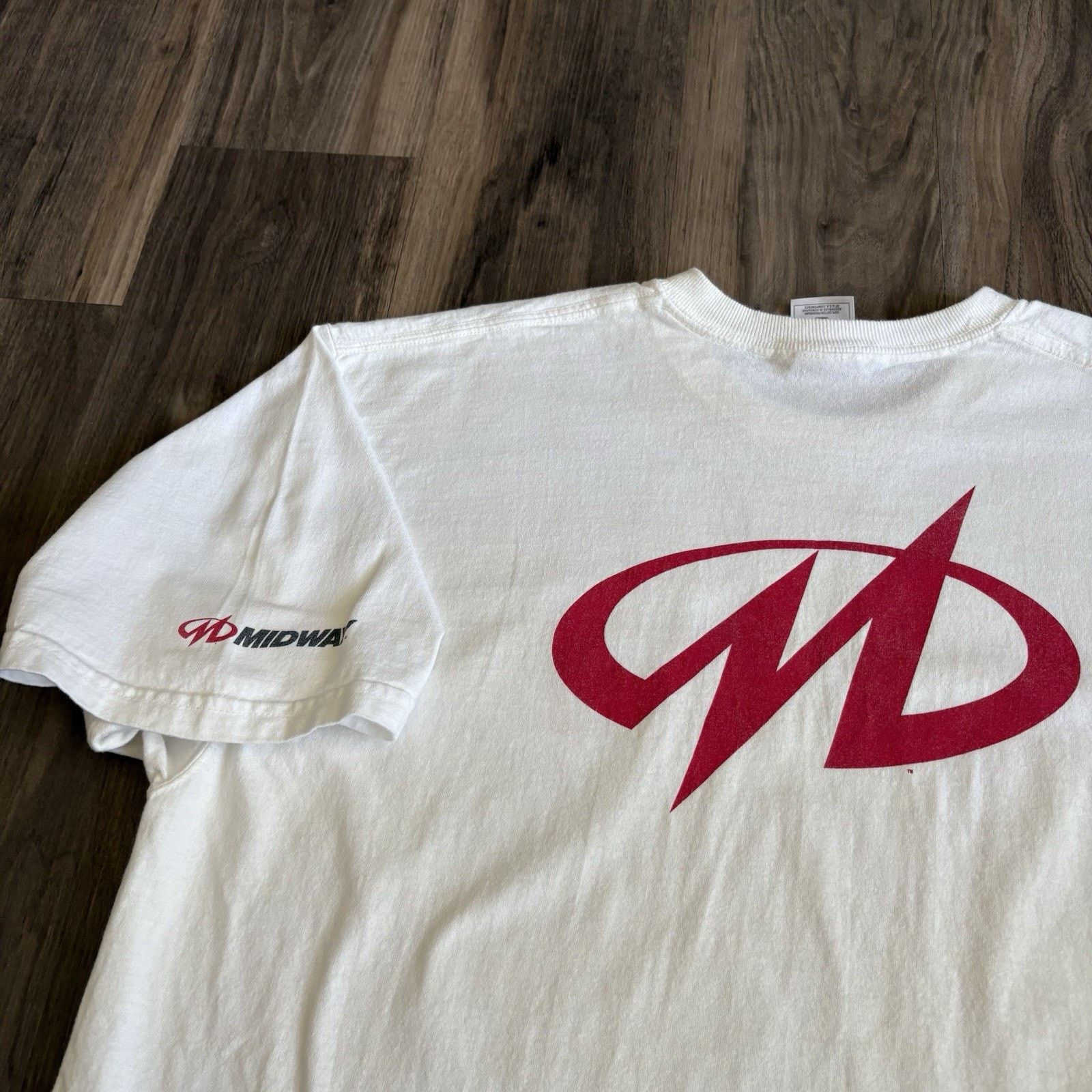 Vintage Vintage Midway Video Game Promo T-Shirt Size XL White 1990s Size US XL / EU 56 / 4 - 6 Thumbnail