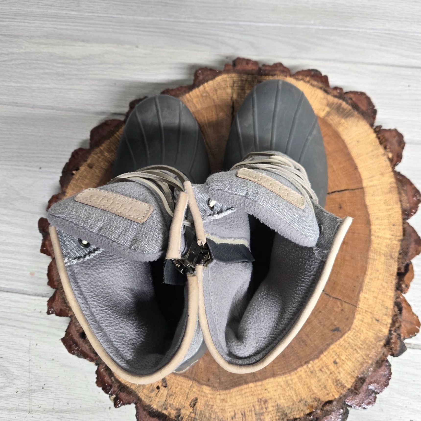 Sperry Sperry Saltwater Duck Boot Gray Emboss Wool Side Zip Adult Women 8M Waterproof Rubber/Fabric Fall Winter Shoes - Womens Boots Size US 8 / IT 38 - 5 Thumbnail