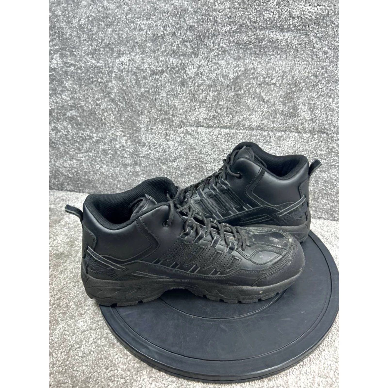 Vintage SR Max Boone Boot Mens 13 M Black Leather MaxTRAX Waterproof Steel Toe Work Boot Mens Footwear Size US 13 / EU 46 - 4 Thumbnail