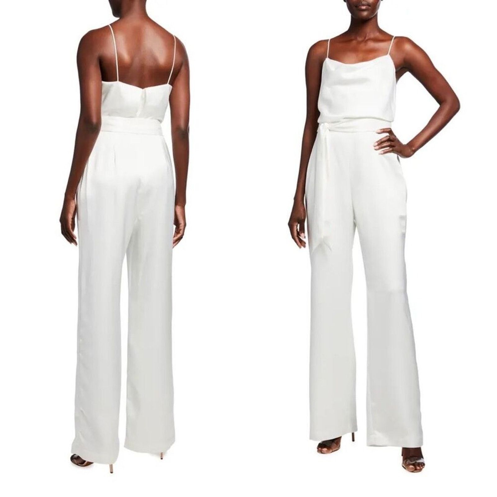 Parker Parker Black Aubrey Cowl-Neck Ivory Jumpsuit | Sz 4, NWT Size 27" / US 4 / IT 40 - 2 Thumbnail
