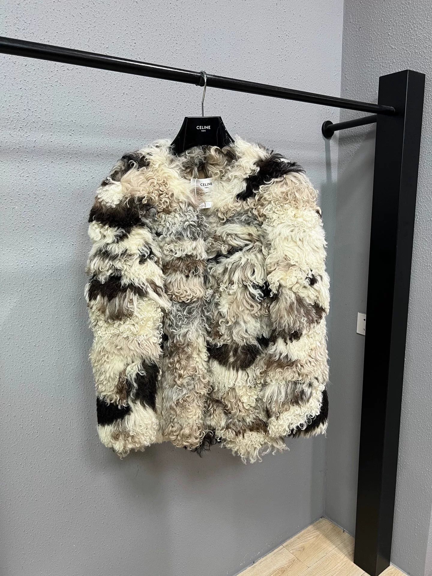 Celine Celine Cow Print Patchwork Crew Neck Fur Coat Size US M / EU 48-50 / 2 - 1 Thumbnail