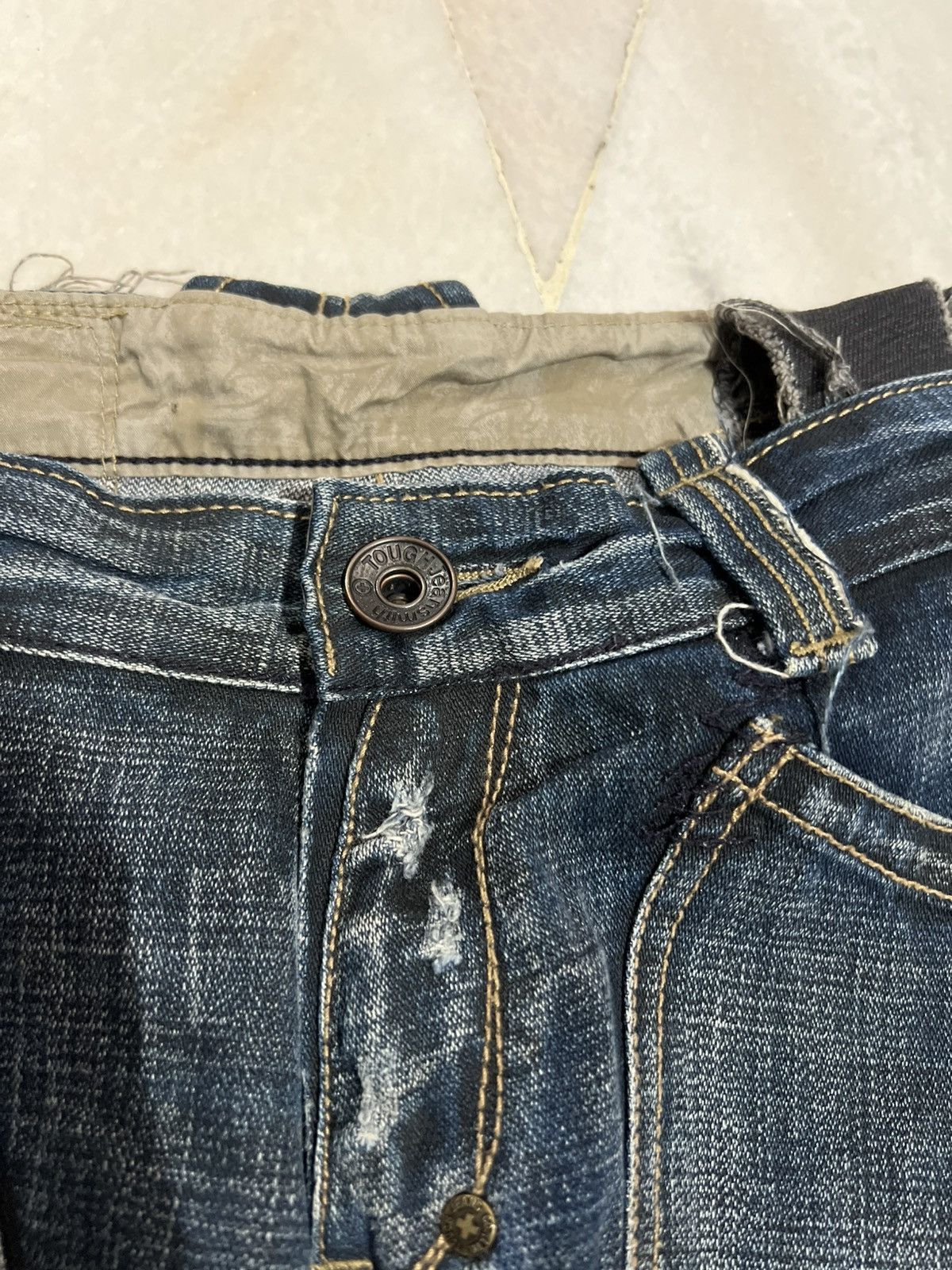If Six Was Nine × Japanese Brand × Le Grande Bleu (L.G.B.) 🌈Flare 90’s style Tough Jean Smitth Distress Jean Size US 30 / EU 46 - 6 Thumbnail