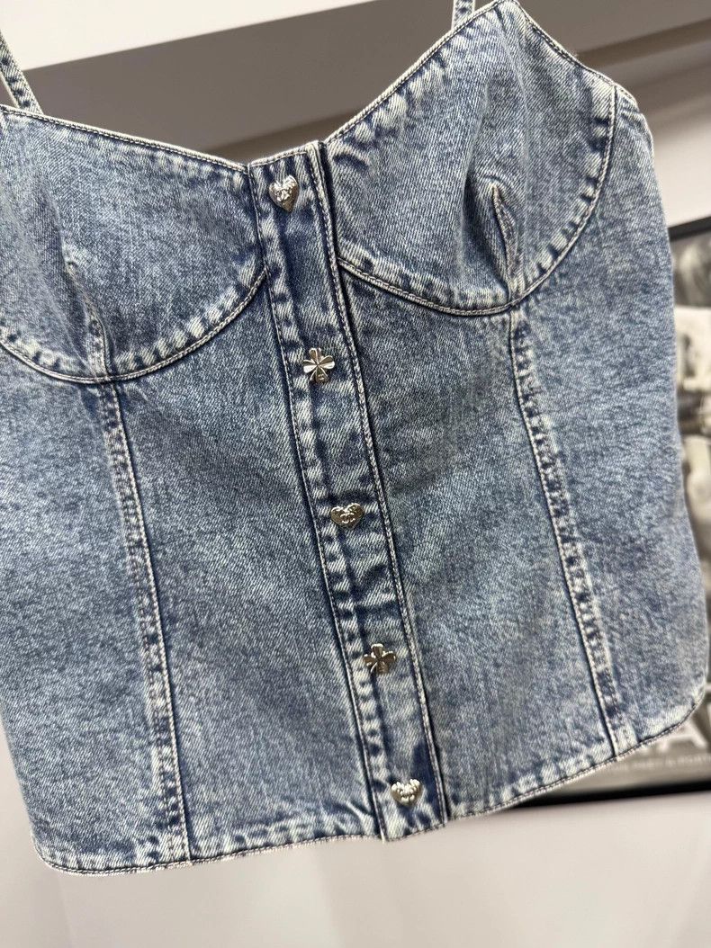 Chanel Chanel 25B Denim Suspender Vest Size XXS / US 00 / IT 34 - 2 Thumbnail