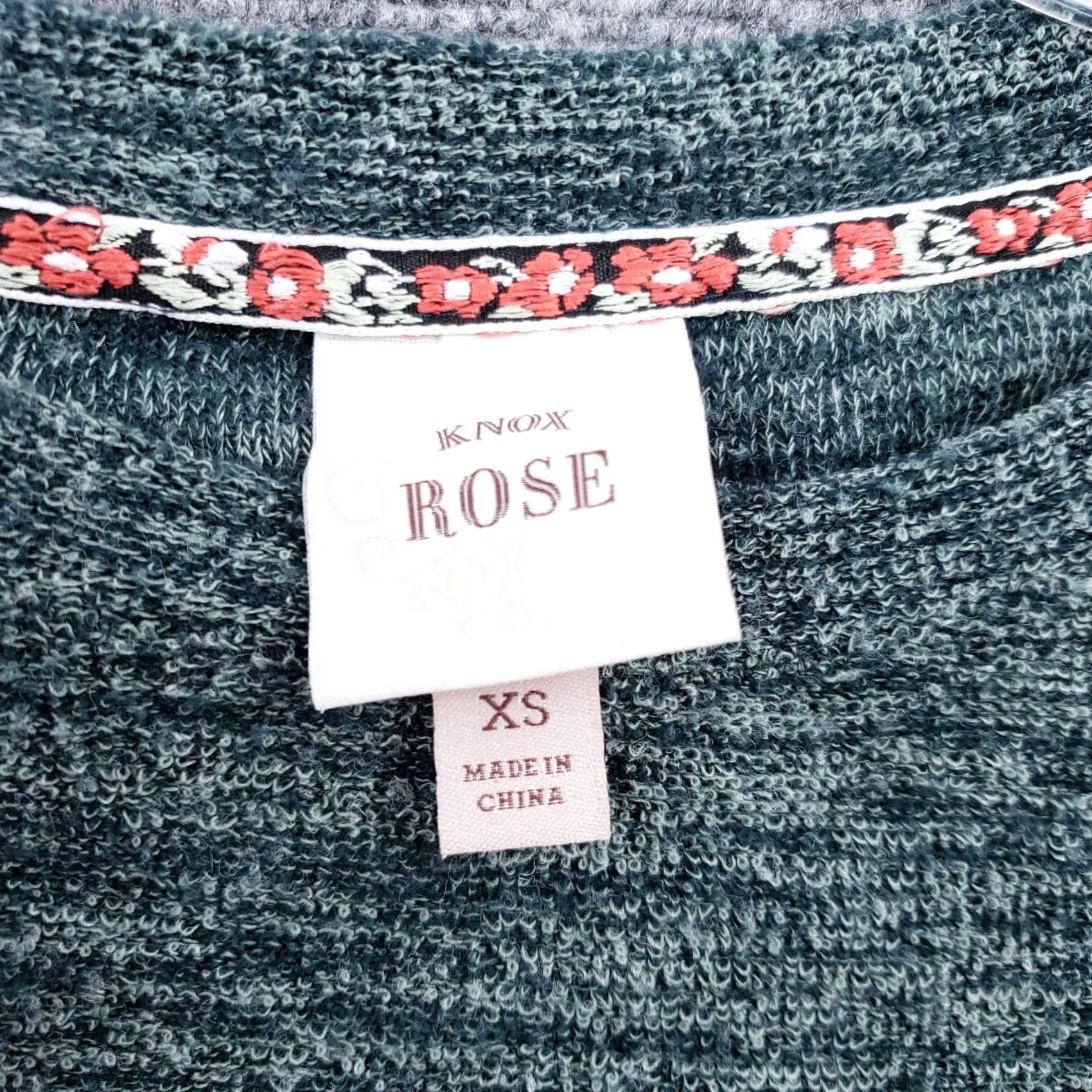 Vintage Knox Rose Sweater Womens Green Pullover Fringe Trim Long Sleeves Soft Knit XS Size XS / US 0-2 / IT 36-38 - 3 Thumbnail