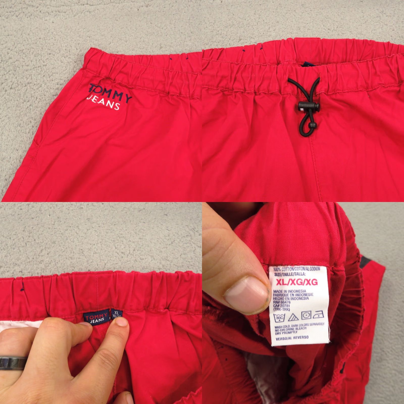 Tommy Hilfiger VINTAGE Tommy Hilfiger Baggy Pants Mens XL Y2K 10" Leg Opening Wide-Leg Grunge Tear Away 90s USA Skater Hip Hop Sports Track Pants Red Size US 36 / EU 52 - 8 Thumbnail