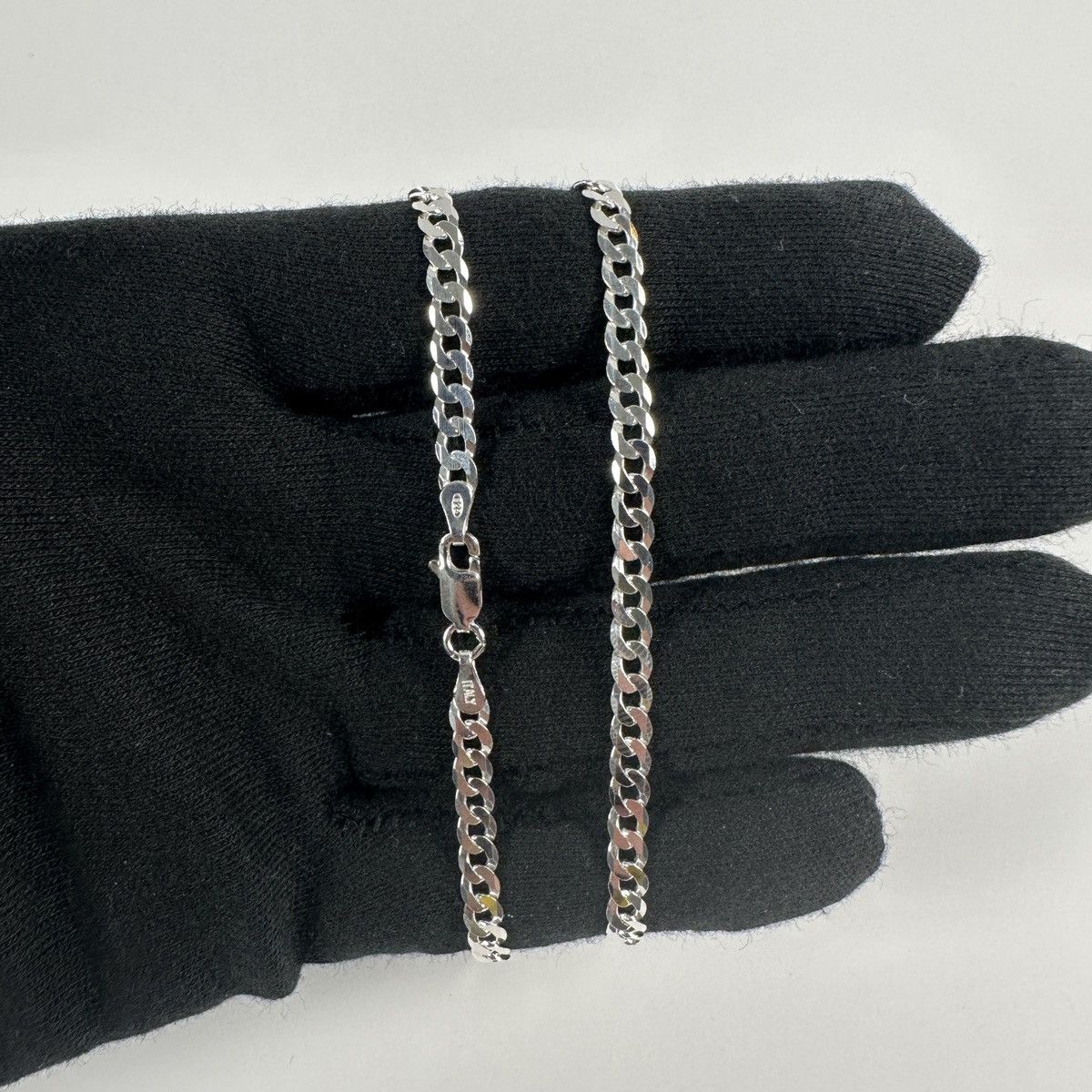 Jewelry Silver Chain Solid Sterling Silver Cuban Link Chain 4mm 18in Size ONE SIZE - 5 Thumbnail