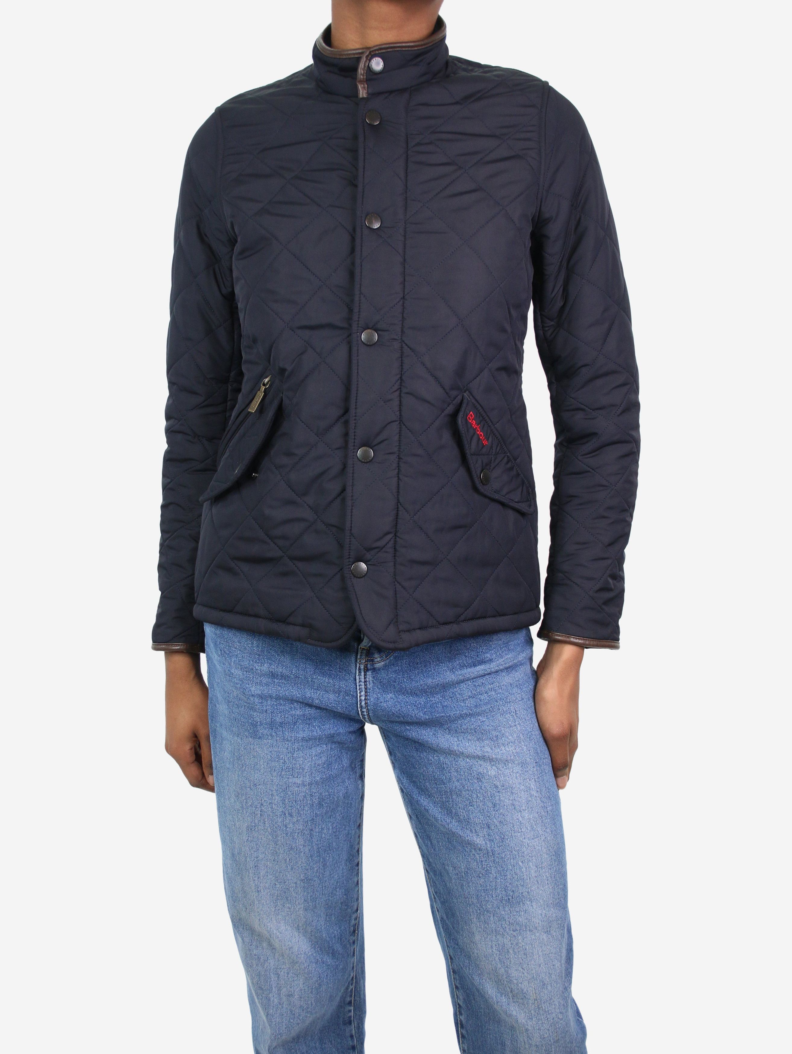 image of Barbour Navy Blue Quilted Jacket - Size Xxs, Women's