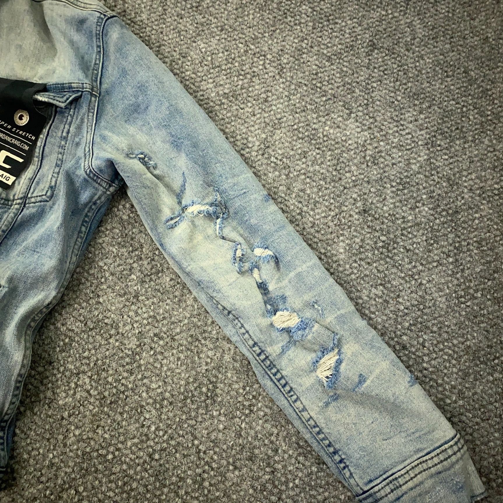 Jordan Craig VINTAGE Jordan Craig Denim Jacket Men Medium Blue Faded Distressed Biker Grunge 90s Casual Size US M / EU 48-50 / 2 - 6 Thumbnail