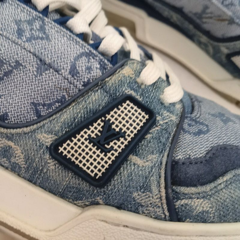 Louis Vuitton Louis Vuitton Blue Trainer Sneakers - Size US 8 / EU 41 - 8 Thumbnail