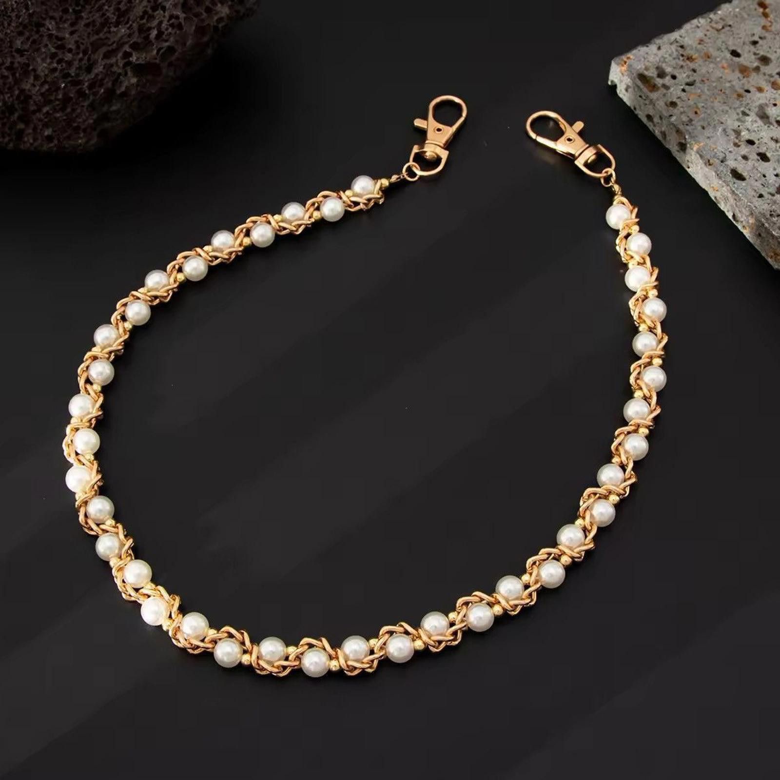 Other Imitation Pearl Wallet Chain, Pants Chain Size ONE SIZE - 6 Thumbnail