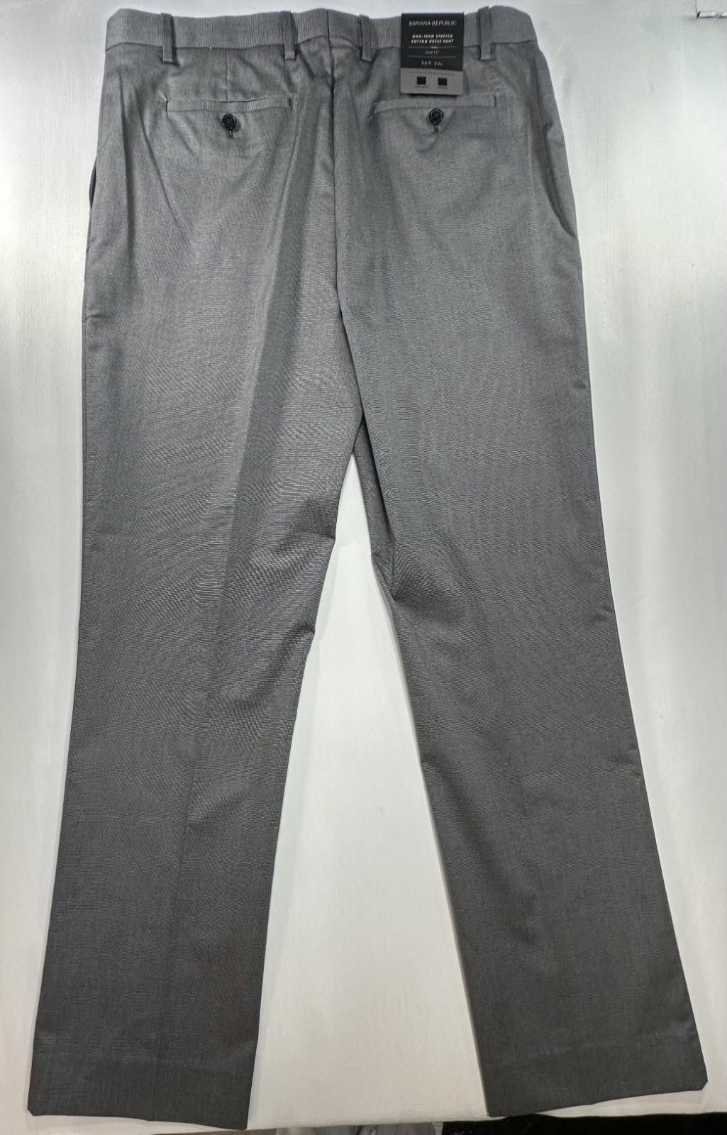 Banana Republic Banana Republic Stretch Slim Fit Dress Pants Gray Mens 36/34 Size US 36 / EU 52 - 2 Thumbnail