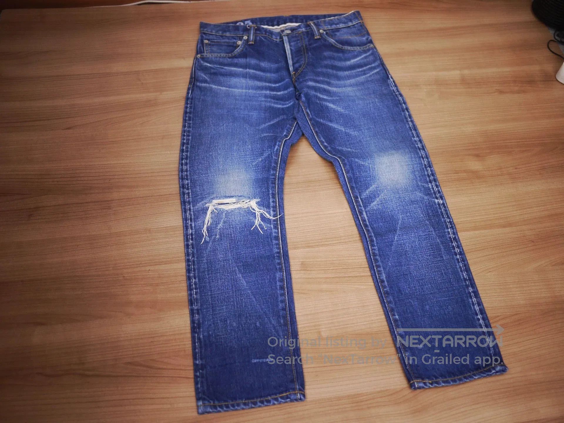 Visvim Blue Distressed Denim Jeans Size 32. Size US 32 / EU 48 - 2 Thumbnail