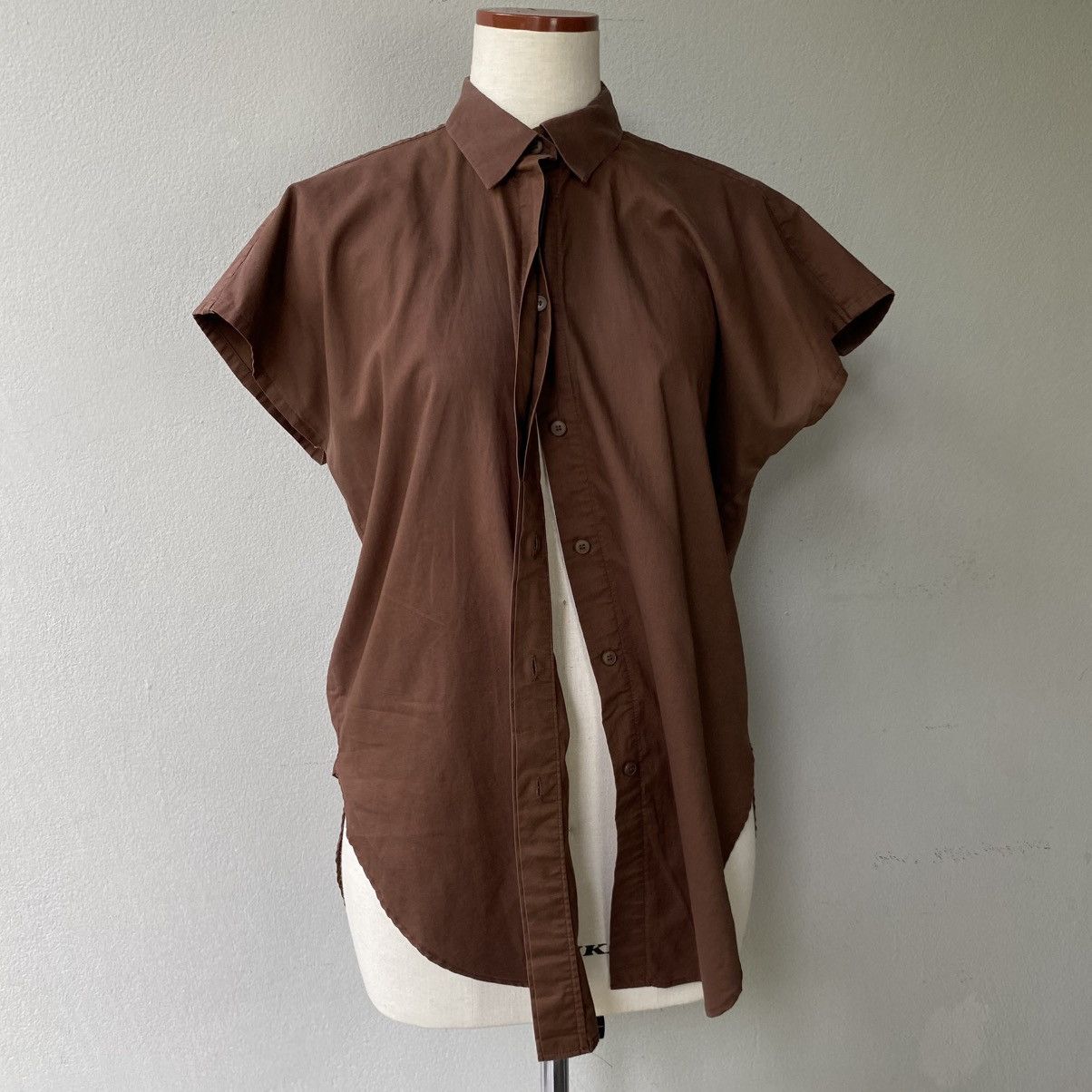 Norma Kamali Norma Kamali Brown Cap Sleeve Shirt Size M / US 6-8 / IT 42-44 - 8 Thumbnail