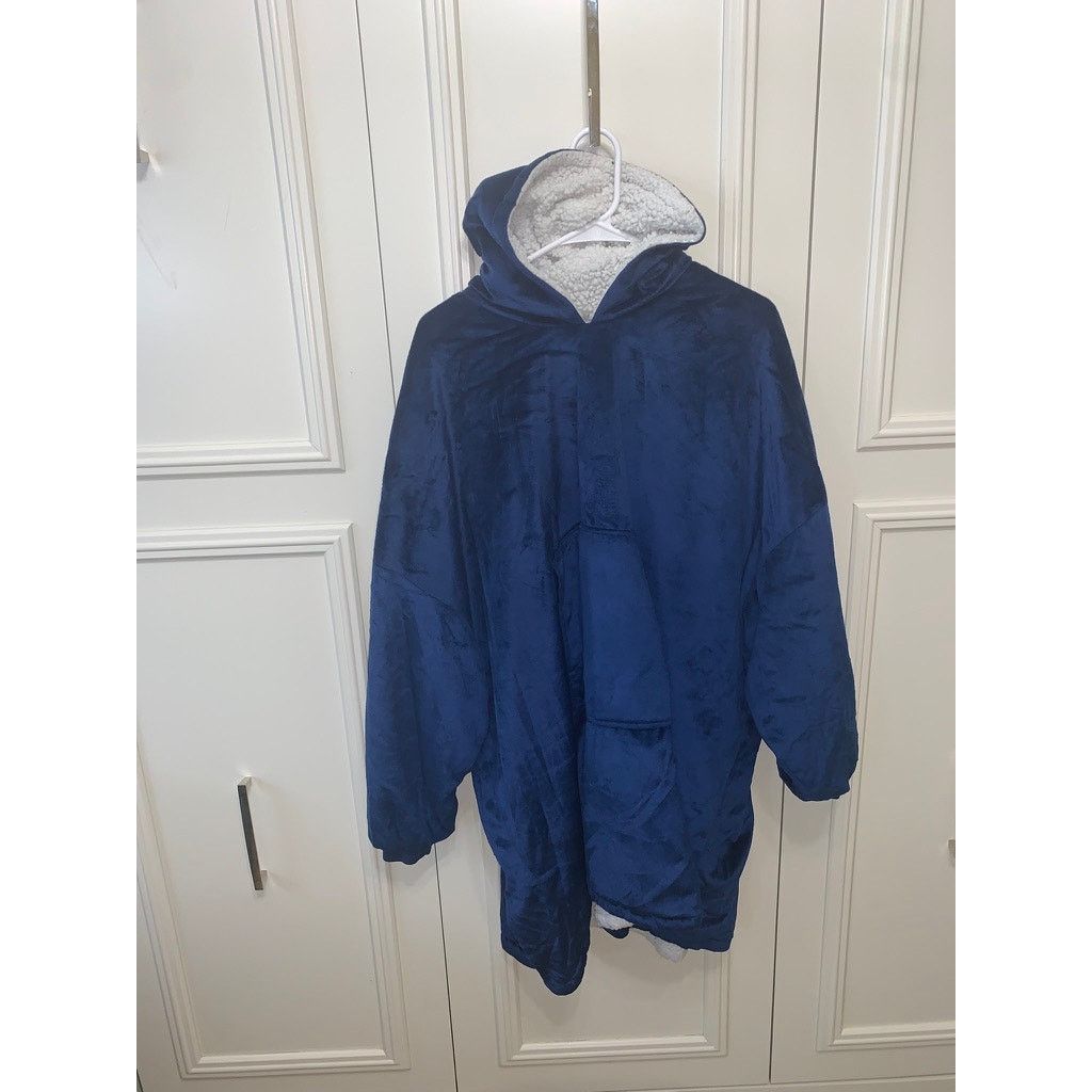 The Unbranded Brand Oversized Wearable Blanket Hoodie Sweatshirt Blue Unisex Size ONE SIZE - 1 Thumbnail