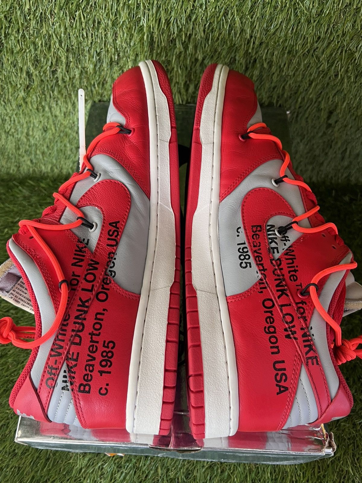 Nike × Off-White Nike Dunk Low Off-White University Red Size US 14 / EU 47 - 10 Thumbnail