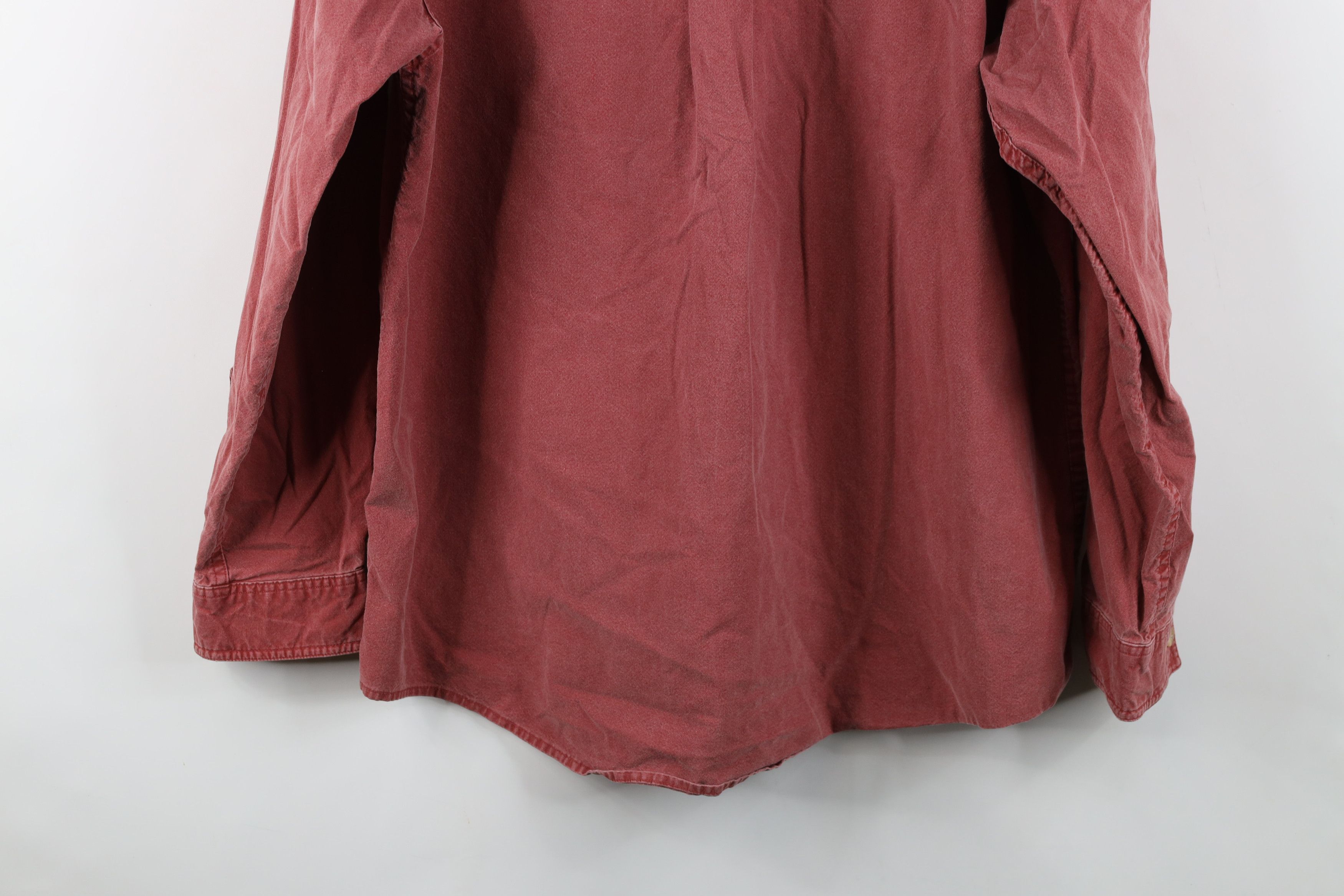 L.L. Bean Vintage 90s LL Bean Collared Button Shirt Red Cotton Size US XXL / EU 58 / 5 - 14 Thumbnail