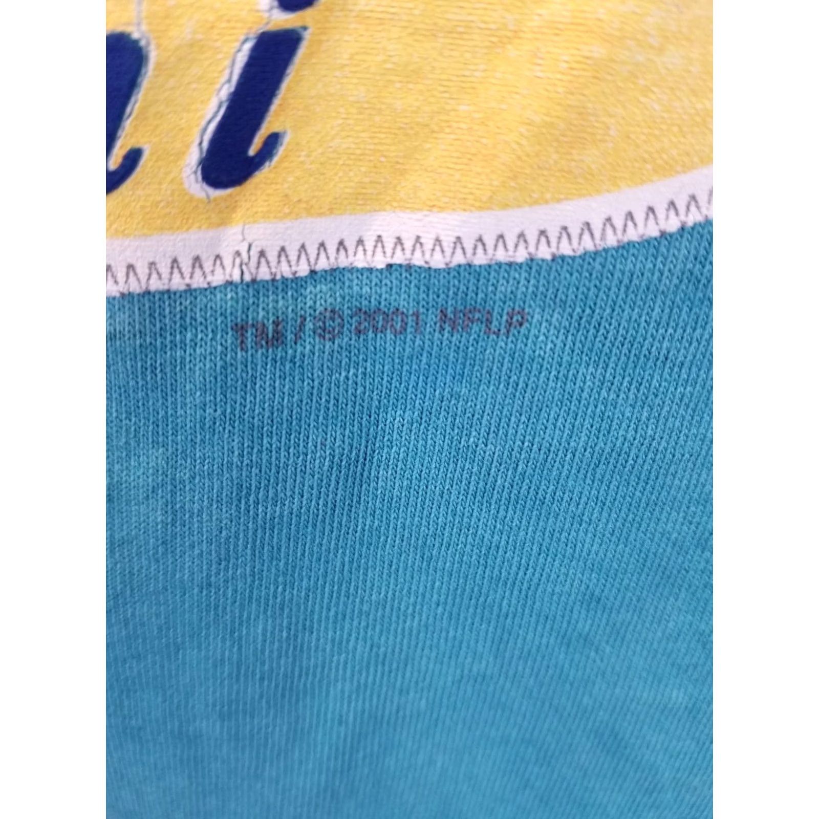 NFL VINTAGE 2001 MIAMI DOLPHINS NFL GRADIANT SUN FADED LEE T-SHIRT XXLARGE BLUE 2XL MEN T-Shirt Size US XXL / EU 58 / 5 - 3 Thumbnail