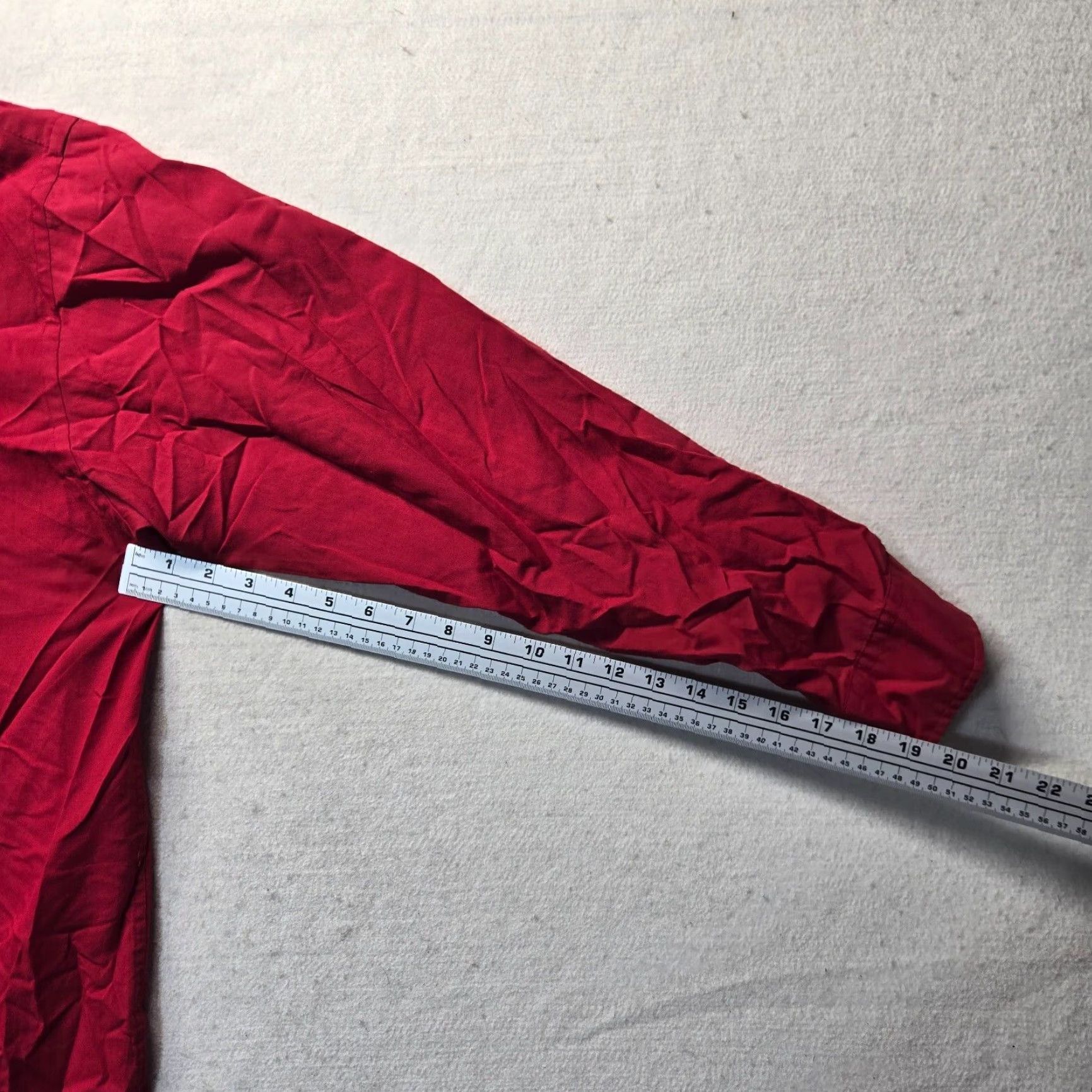 Blair John Blair Shirt Button-Up Solid Red Long Sleeve Adult Men 17.5 Regular Red Boys Mens Girls Size US XL / EU 56 / 4 - 6 Thumbnail