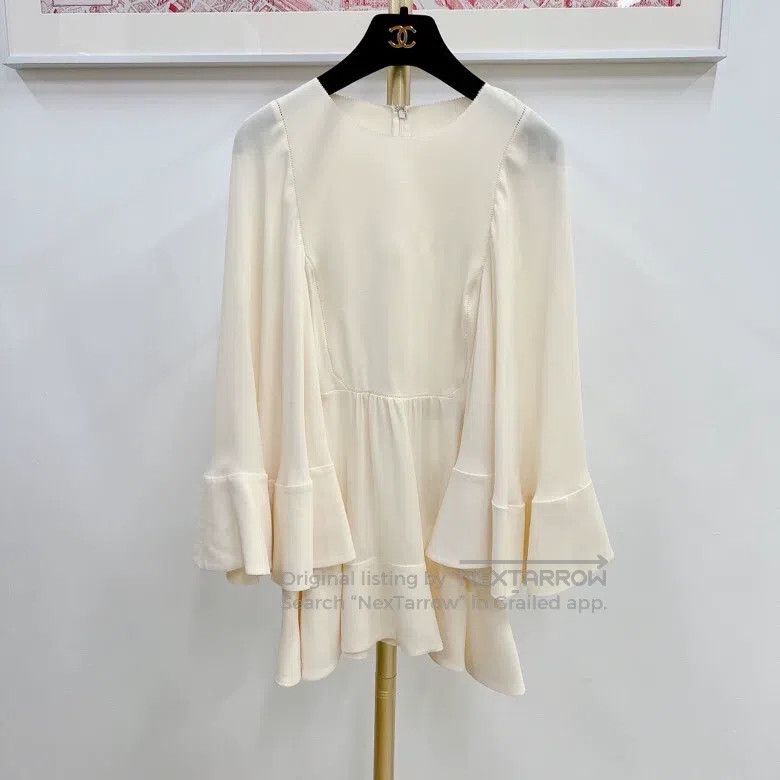 Other Valentino Beige white silk top Size S / US 4 / IT 40 - 1 Thumbnail