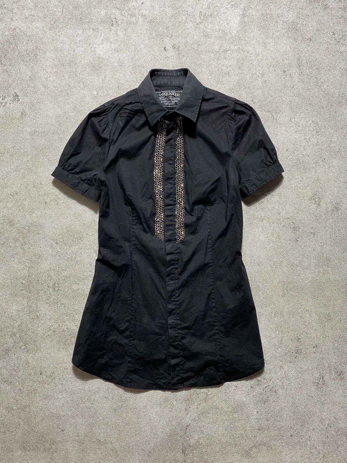 2000’s Dsquared Pyramid Chain Embellished Black Shirt