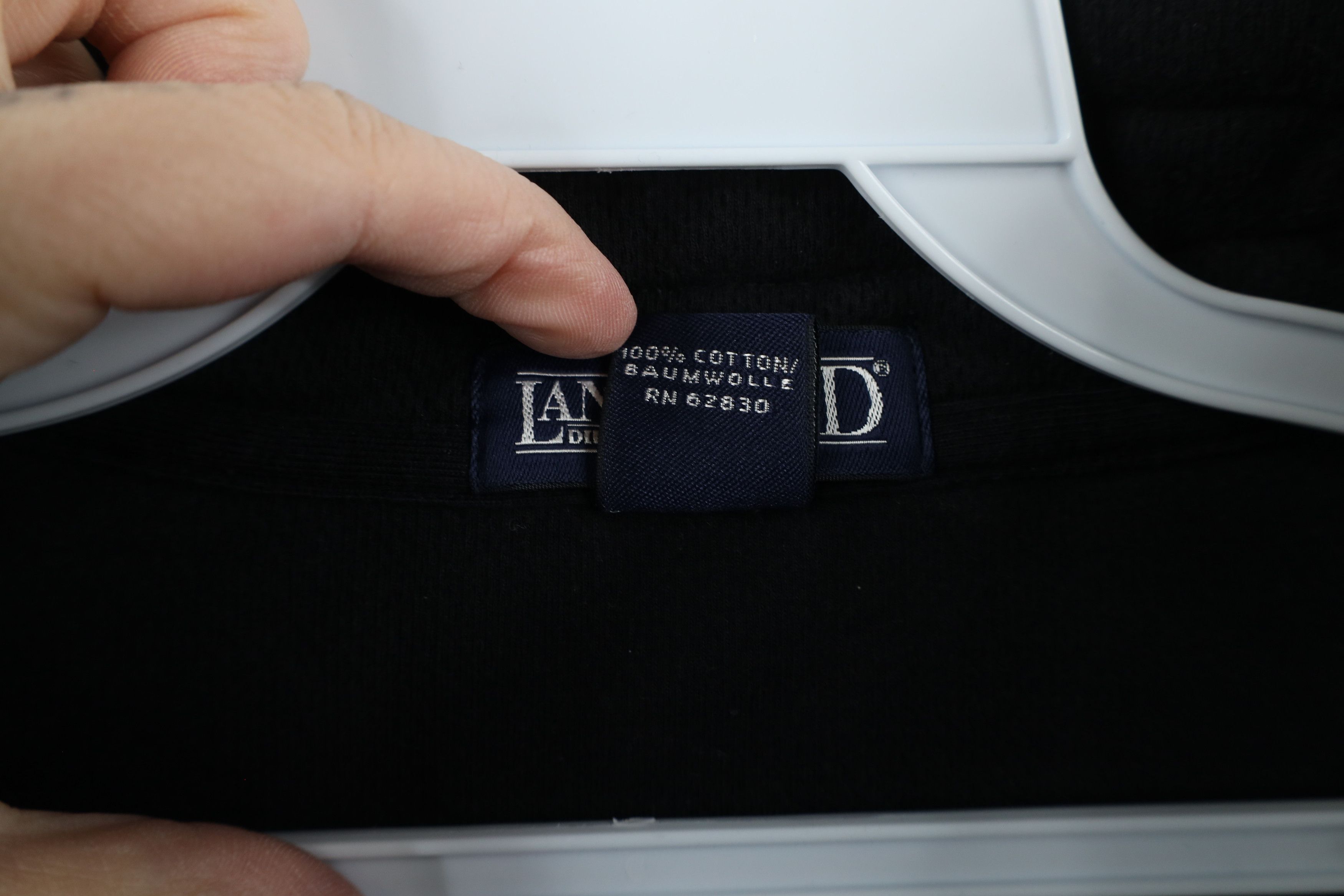 Lands' End × Vintage Vintage Lands End Thermal Knit Half Zip Sweater Black Size US L / EU 52-54 / 3 - 7 Thumbnail