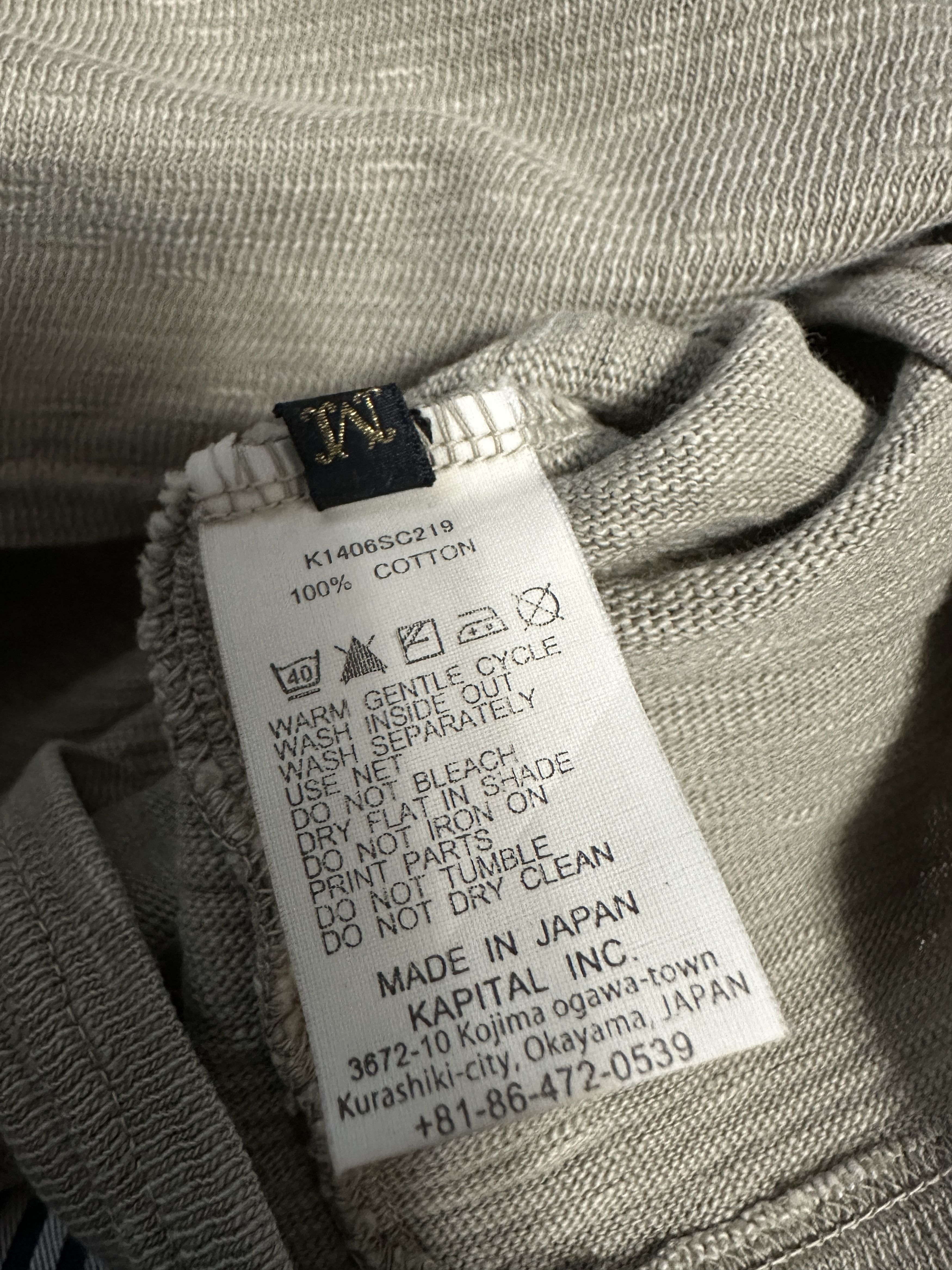 Kapital Kapital XBW layered Ivory loopwheel lettered Henley tee Size US M / EU 48-50 / 2 - 8 Thumbnail