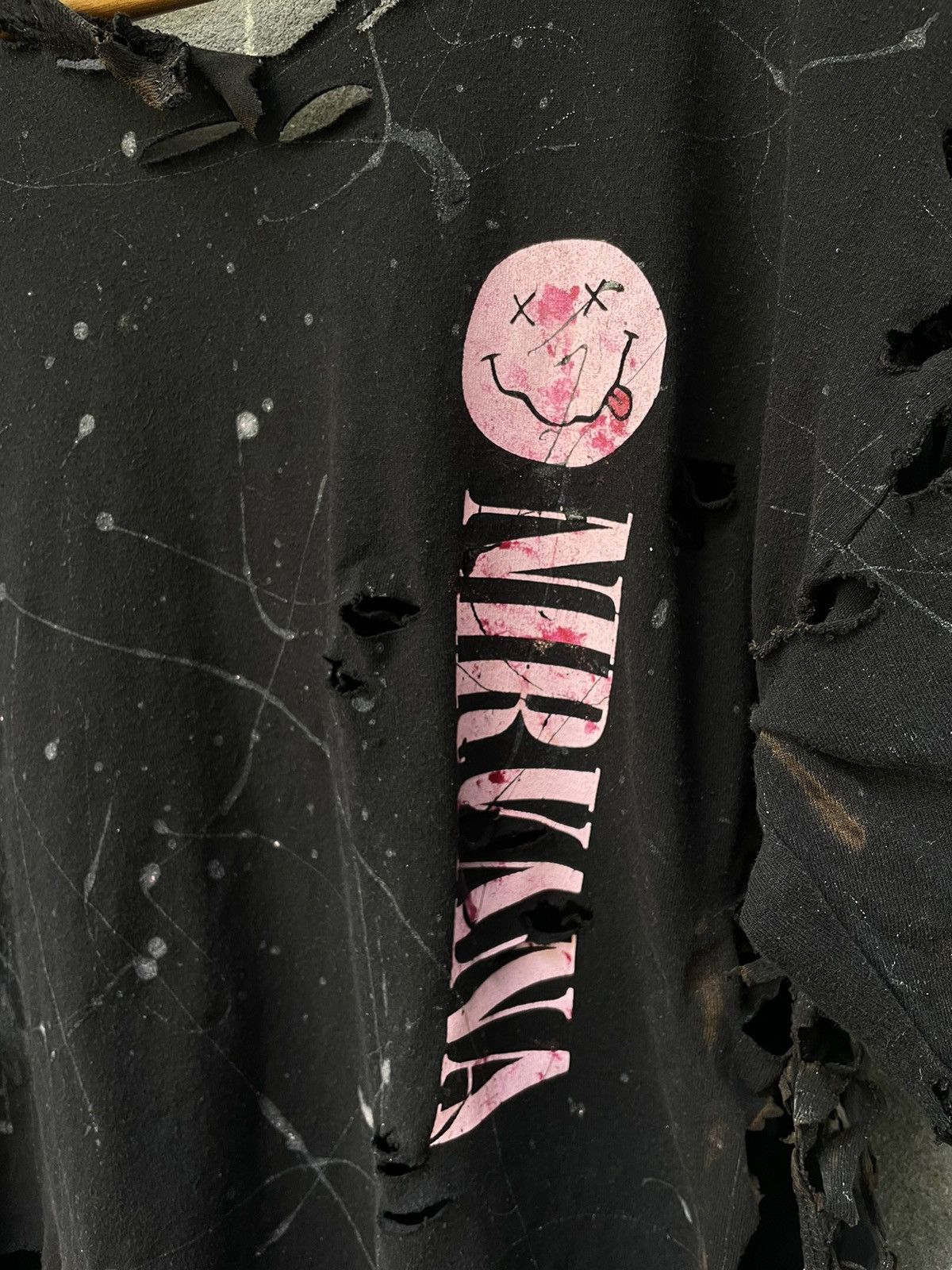 Other Nirvana Opium Distressed T-Shirt Custom Black Nevermind Fade Size US L / EU 52-54 / 3 - 5 Thumbnail