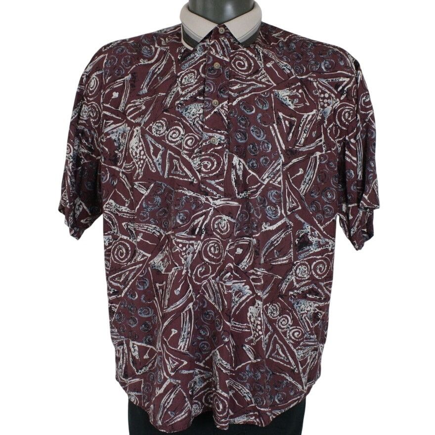 Greg Norman × Vintage Vintage Greg Norman Abstract Print 1/2 Button Golf Polo Size US XL / EU 56 / 4 - 1 Thumbnail