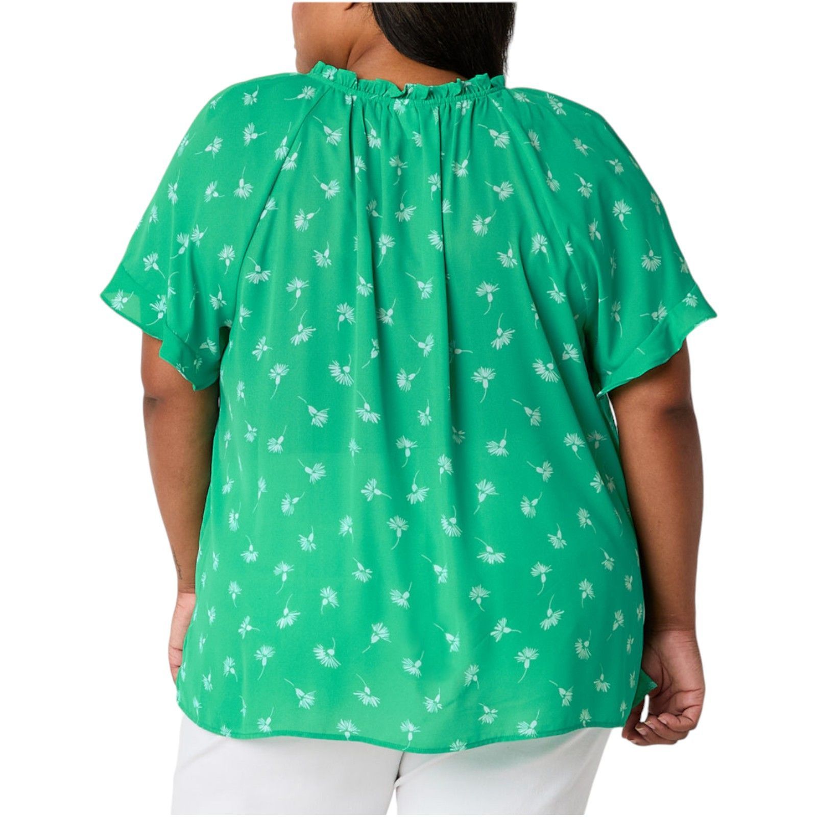 Other Liz Claiborne - Women's Plus Size Short Sleeve Open Neck Bow Size XS / US 0-2 / IT 36-38 - 2 Thumbnail