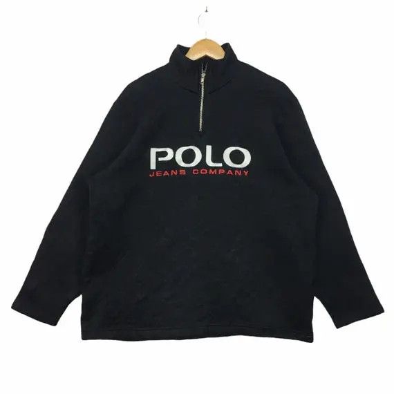 Polo Ralph Lauren Vtg 90' POLO JEANS Ralph Lauren Quarter Zip Jacket Sweater Size US XL / EU 56 / 4 - 1 Thumbnail