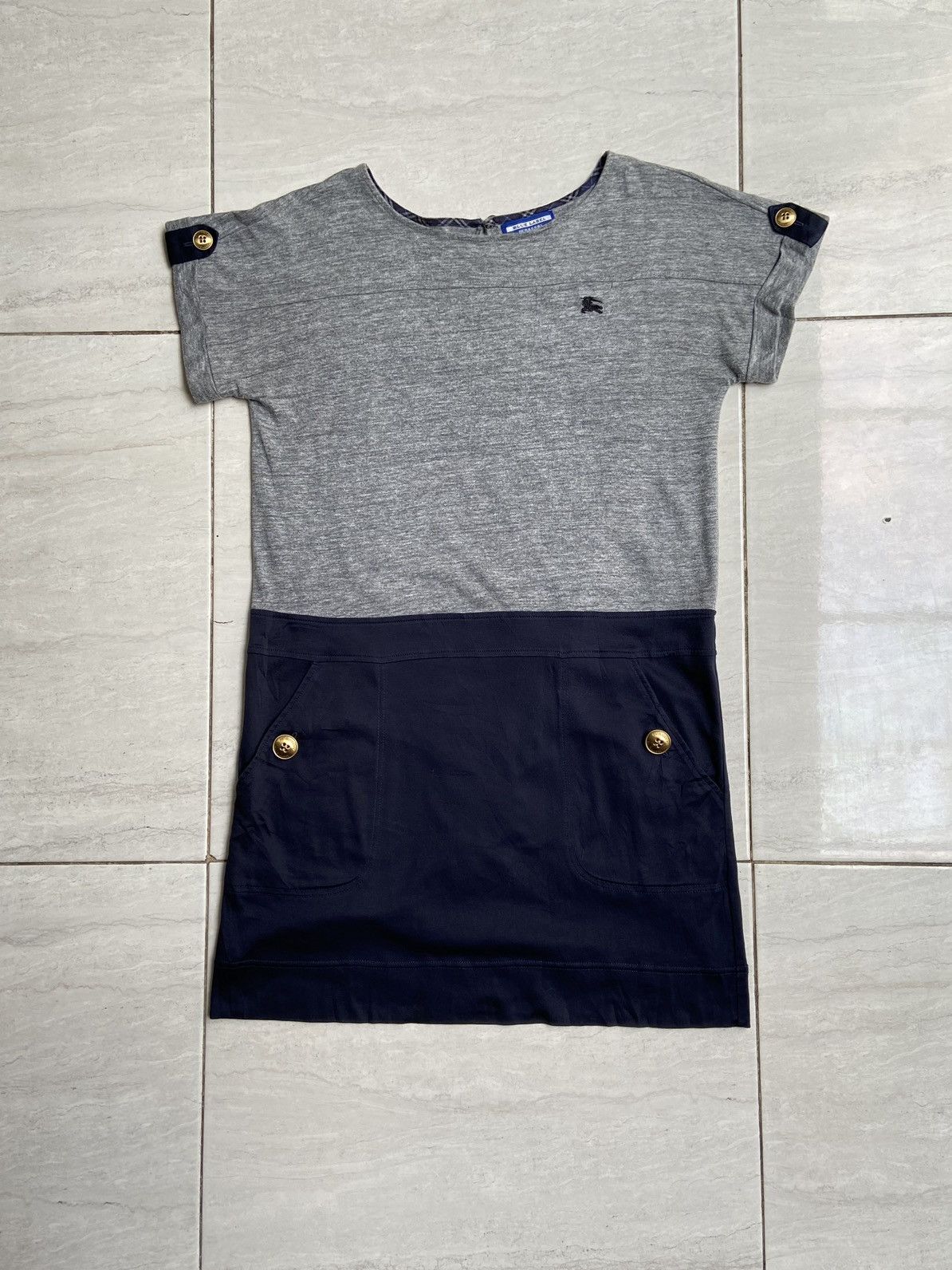 Burberry BURBERRY Grey Midi Dress Size XS / US 0-2 / IT 36-38 - 12 Thumbnail