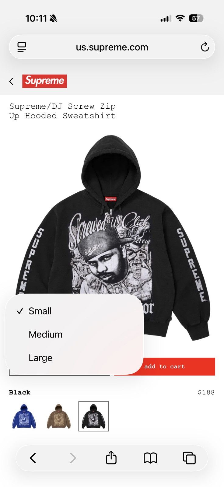 Supreme Supreme DJ Screw Zip up hoodie black Size US XL / EU 56 / 4 - 4 Thumbnail