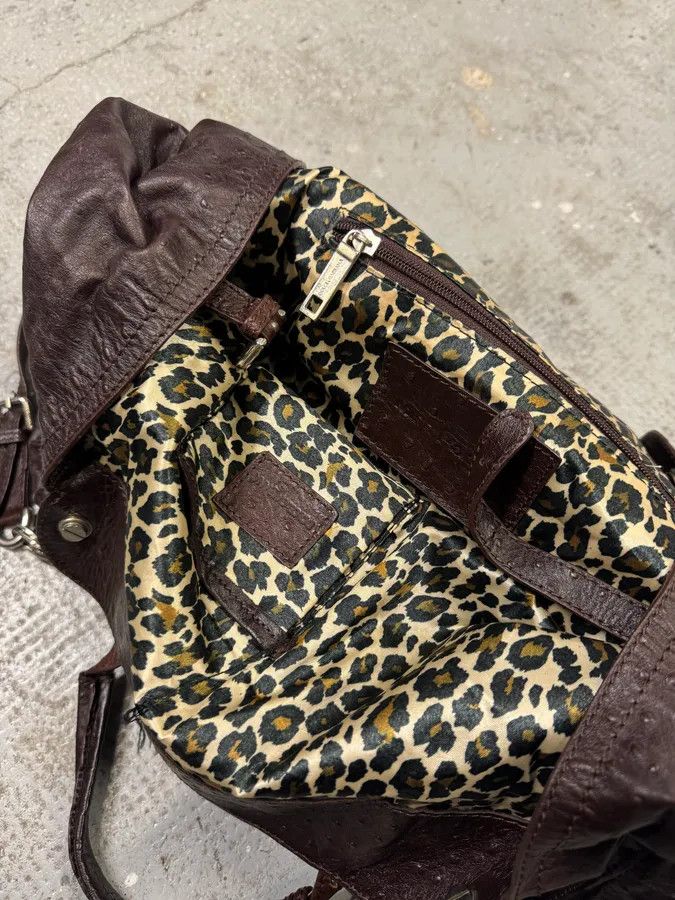 Dolce & Gabbana 2000s Dolce & Gabbana Ostrich Effect Brown Leather Bag Size ONE SIZE - 7 Thumbnail