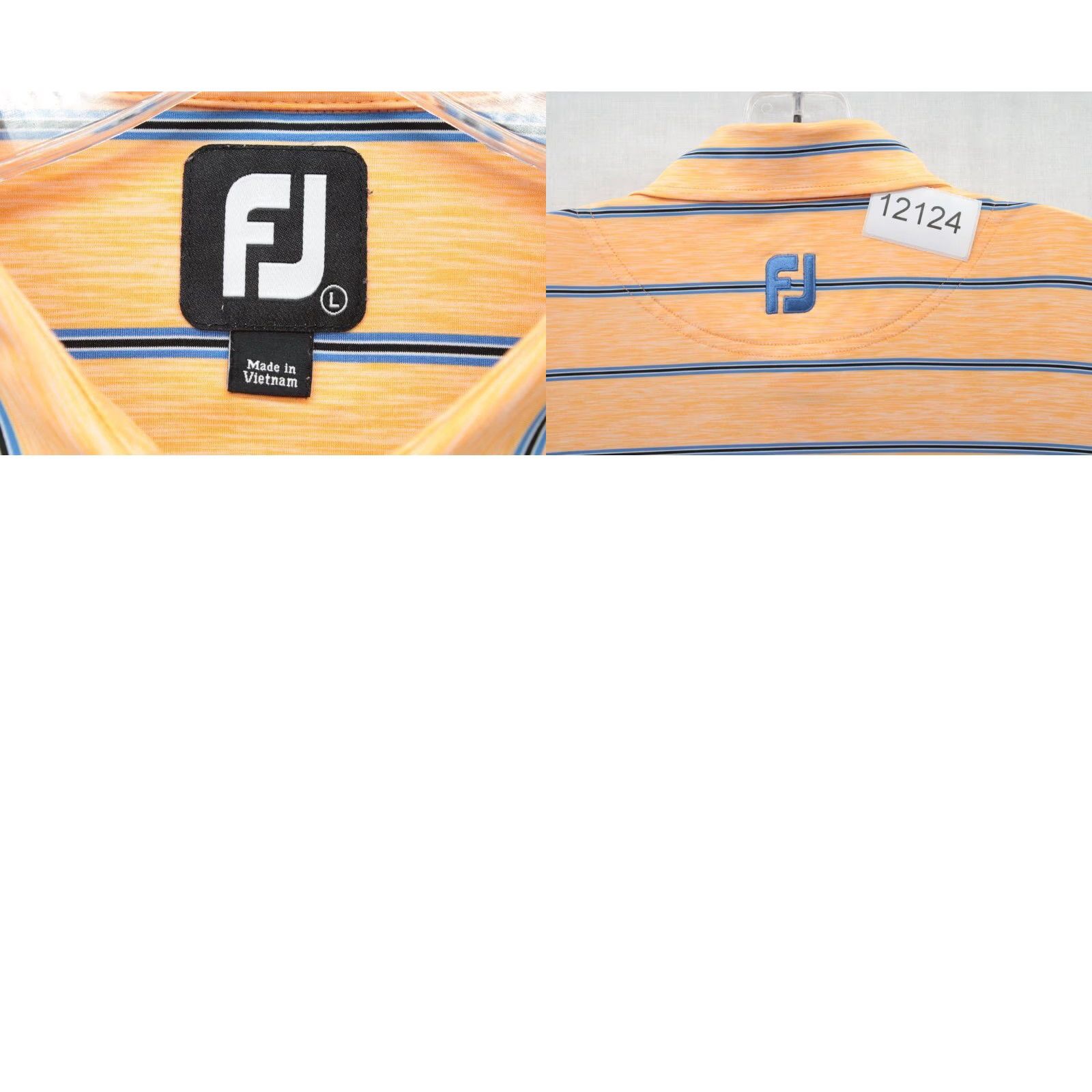 Footjoy FootJoy Polo Shirt Men's L Orange Blue Stripes Embroidered Logo Golf Shirt Size US L / EU 52-54 / 3 - 8 Thumbnail