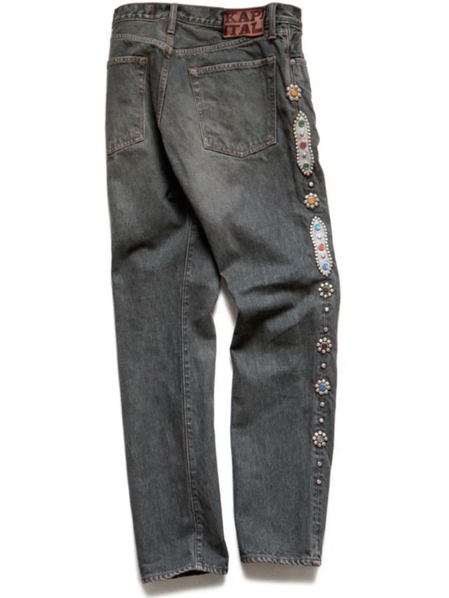 Kapital Kapital 14oz Black Denim 5P Monkey Cisco (Studs Remake) Size US 38 / EU 54 - 3 Thumbnail