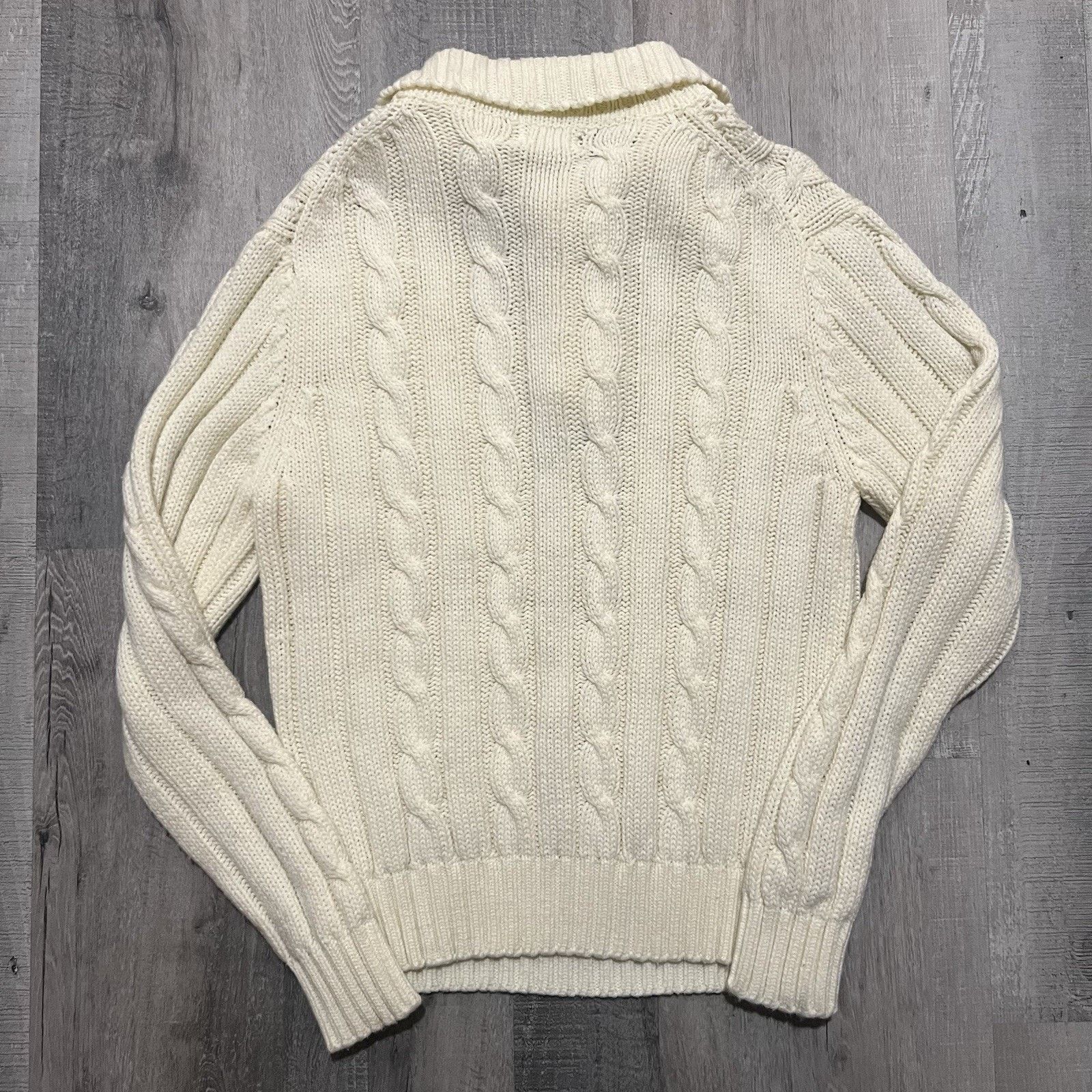 Vintage VTG Montgomery Ward Cable Knit Collared Pull Over Sweater Size US L / EU 52-54 / 3 - 3 Thumbnail