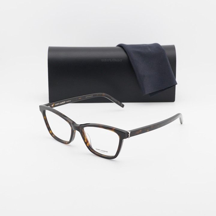 Saint Laurent Paris Saint Laurent SLM128 002 Eyeglasses Havana 53mm Square Frame Size ONE SIZE - 11 Thumbnail