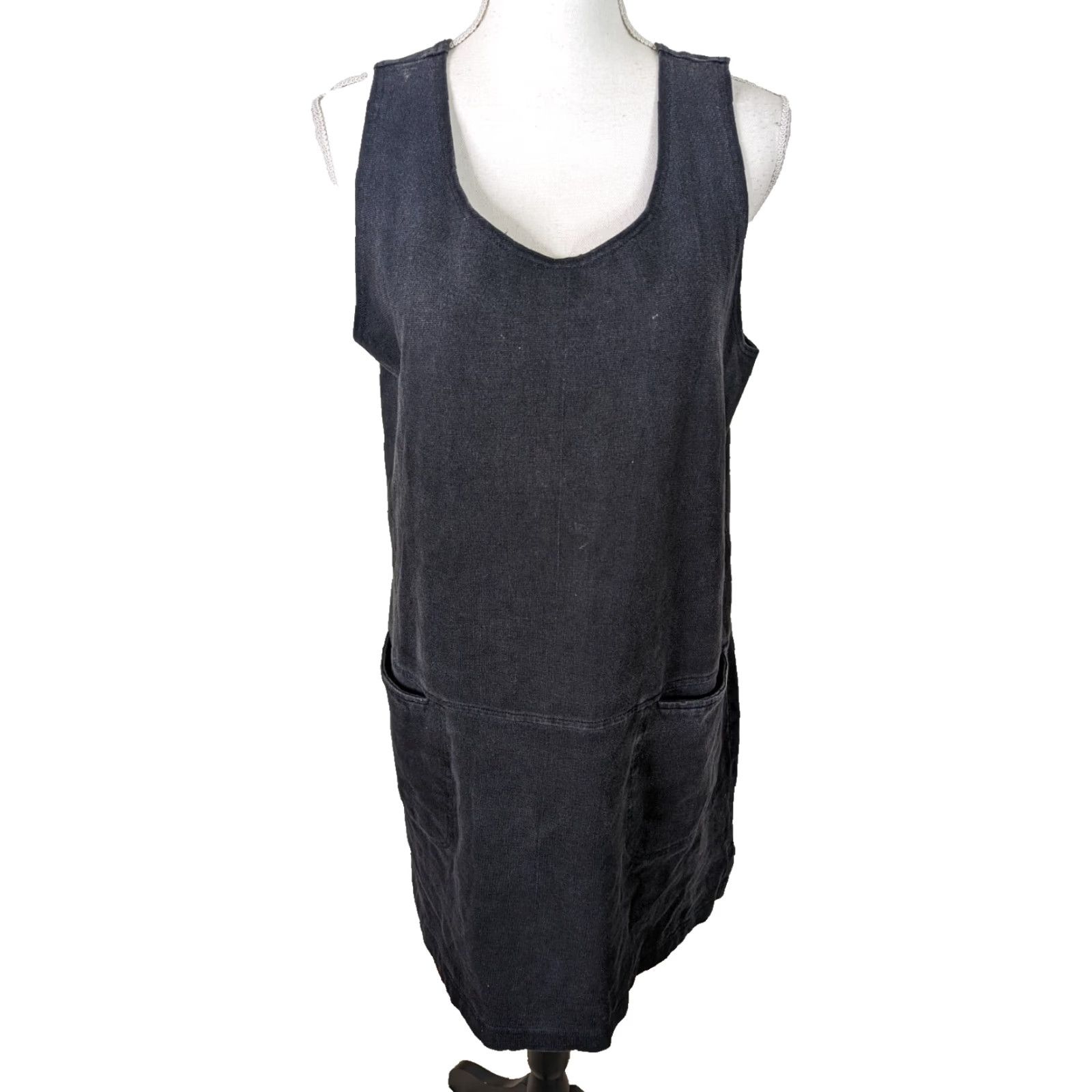 Vintage VINTAGE 90s Black Knee Length Cotton Jumper Overalls Dress Womens M Black Cotton Jumper Overalls Dress Women’s M 90s Vintage Jumper Dress Women’s Size M / US 6-8 / IT 42-44 - 2 Thumbnail