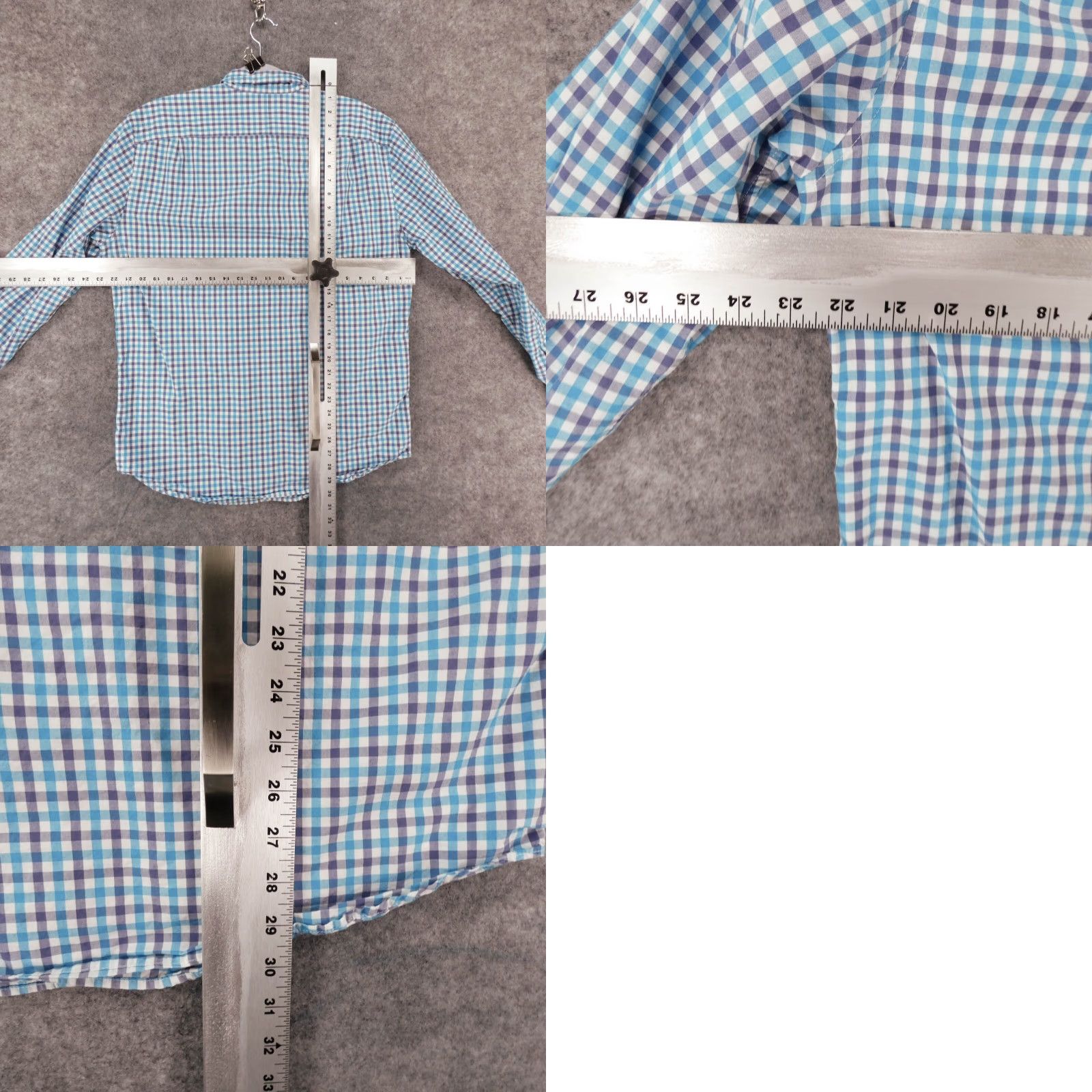 J.Crew J.CREW Shirt Men L Classic Long Sleeve Button-Up Blue White Turquoise Check Size US L / EU 52-54 / 3 - 8 Thumbnail