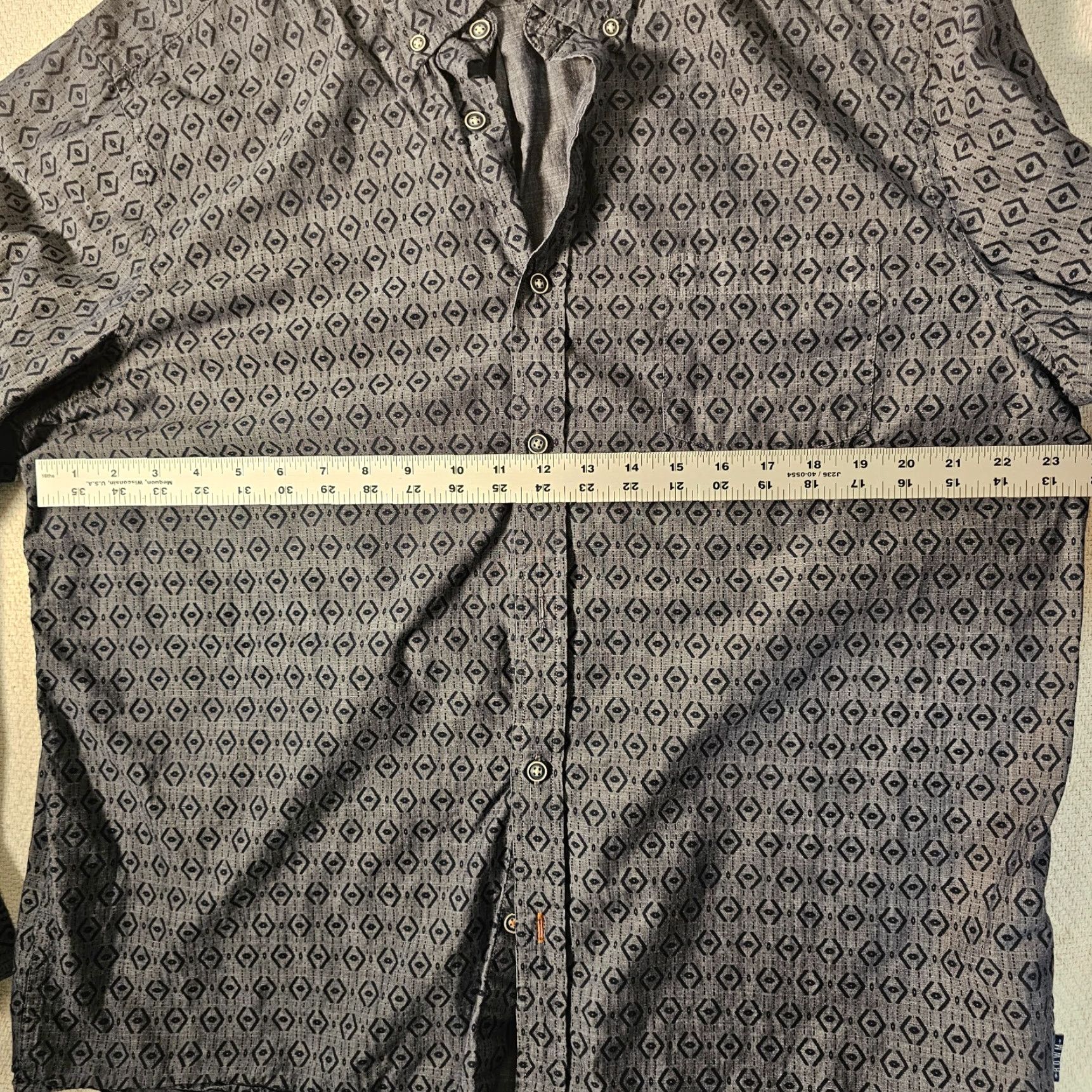 Vintage ROWM Shirt Mens XL Blue Geometric Long Sleeve Button Up Cotton Business Casual Size US XL / EU 56 / 4 - 6 Thumbnail