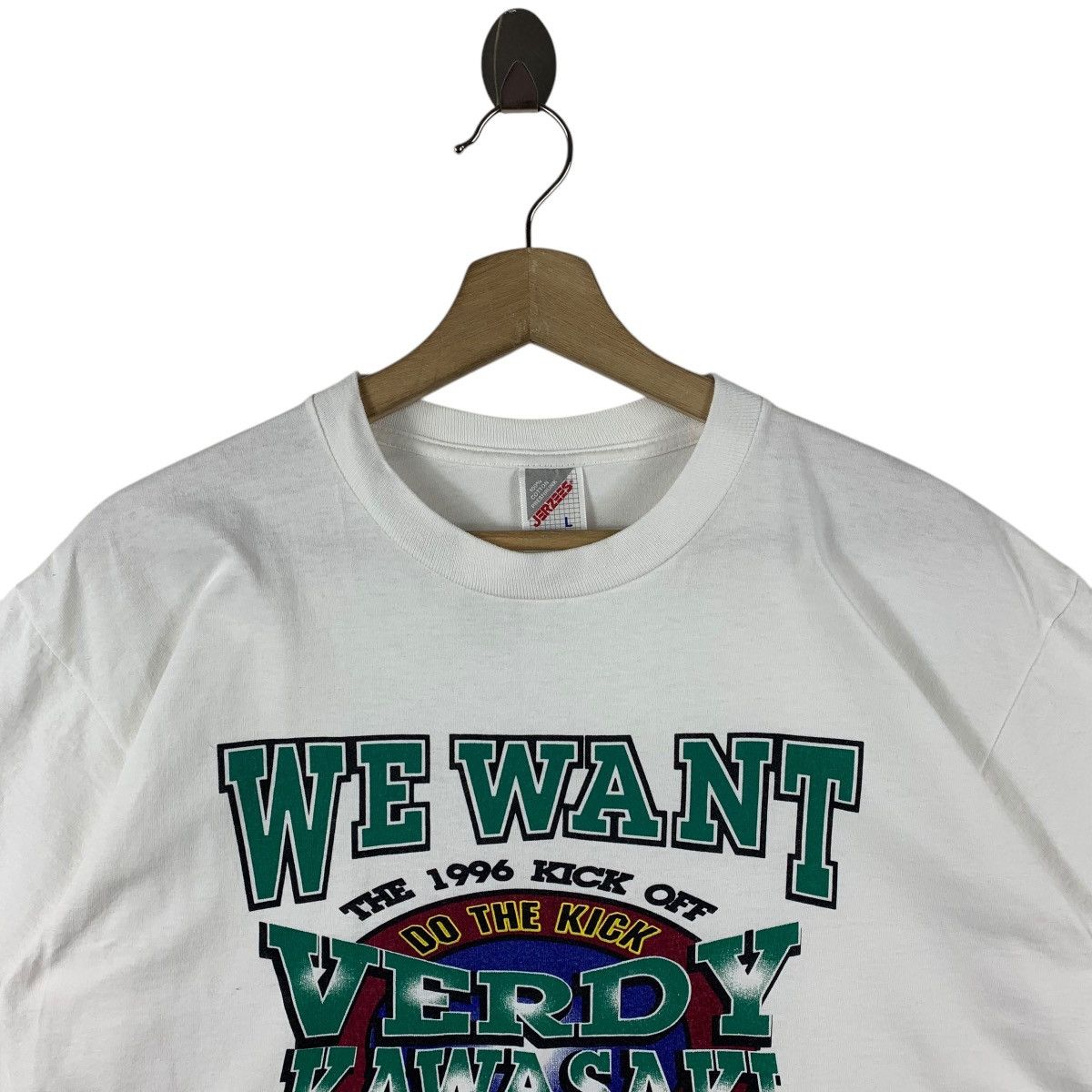 Japanese Brand × Jerzees × Vintage Vintage YOMIOURI VARDY japan league 1 football tee Size US L / EU 52-54 / 3 - 2 Thumbnail