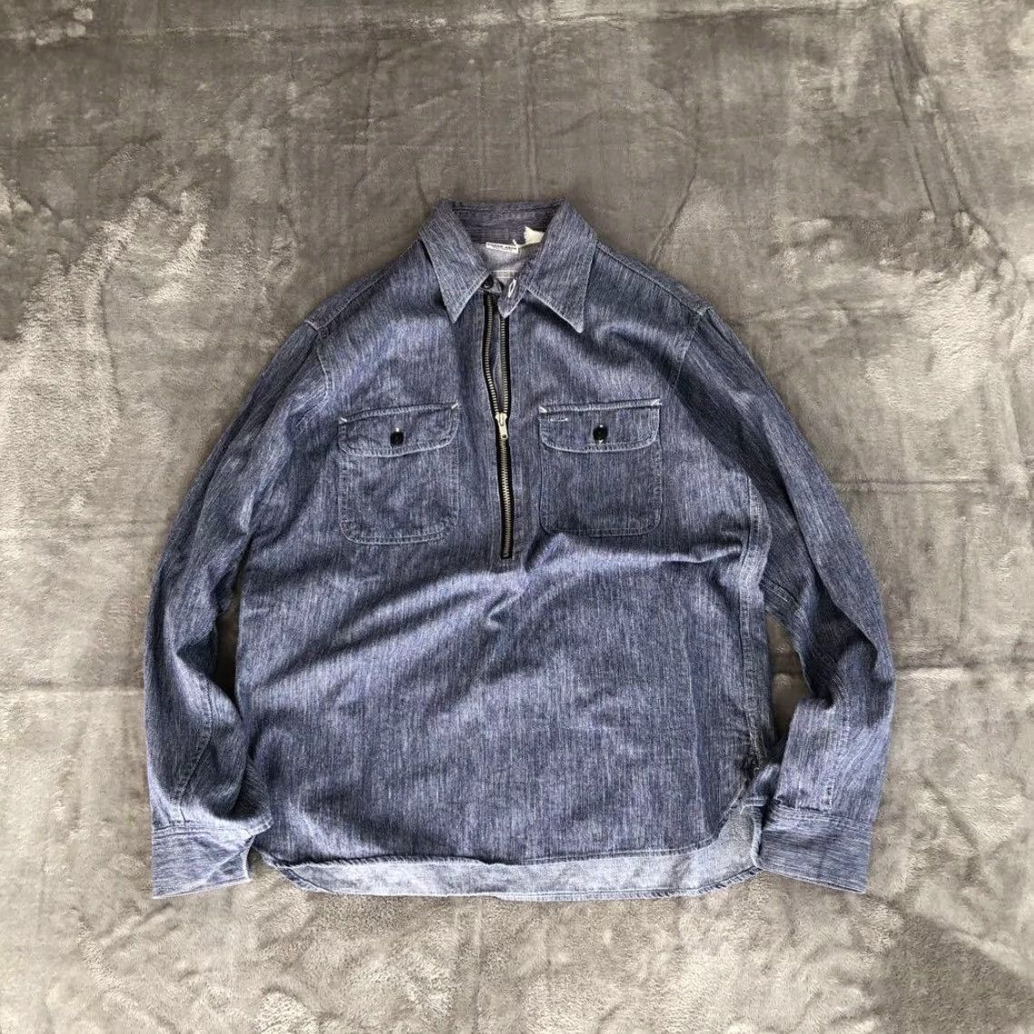 Sugar Cane Sugar Cane Chambray Pullover Work Shirt Denim Long Sleeve Mens Size: M Size US M / EU 48-50 / 2 - 2 Thumbnail