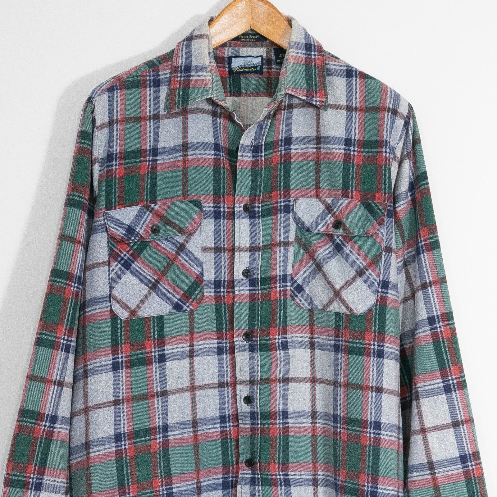 Vintage Vintage 90s Fieldmaster Plaid Flannel Button Up Shirt Large Size US L / EU 52-54 / 3 - 2 Thumbnail