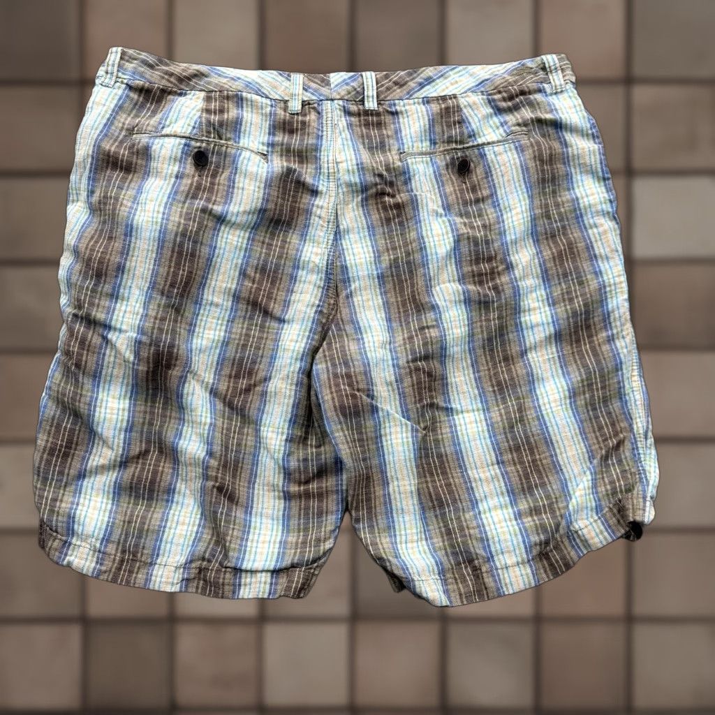 Tommy Bahama Tommy Bahama Shorts Mens 38 Brown Plaid Linen Lyocell Chino 10 Inseam Casual Size US 38 / EU 54 - 1 Thumbnail