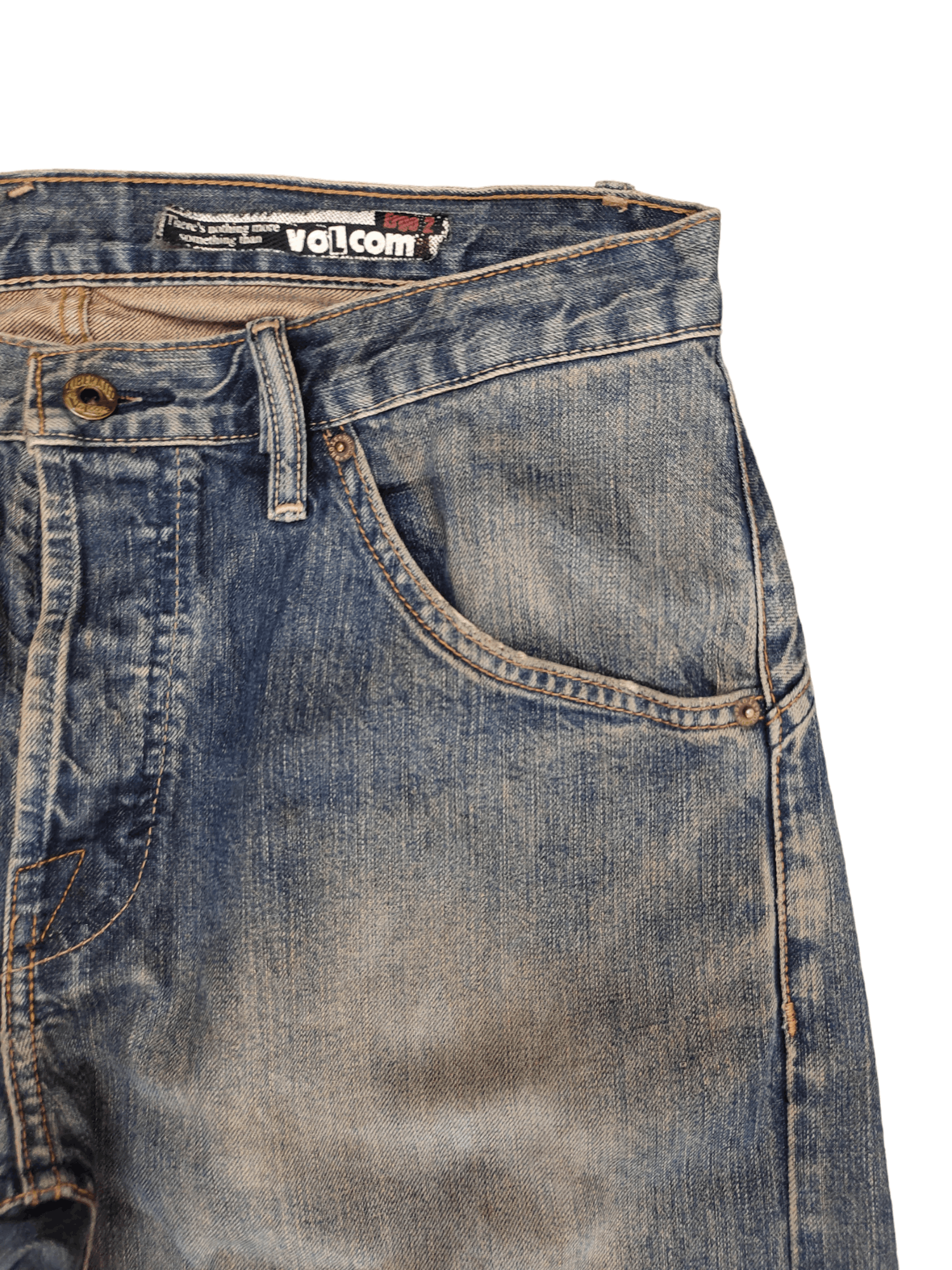 Volcom Baggy Jeans Volcom Distress Faded Wide Leg Jeans Y2k Jnco Size US 34 / EU 50 - 3 Thumbnail