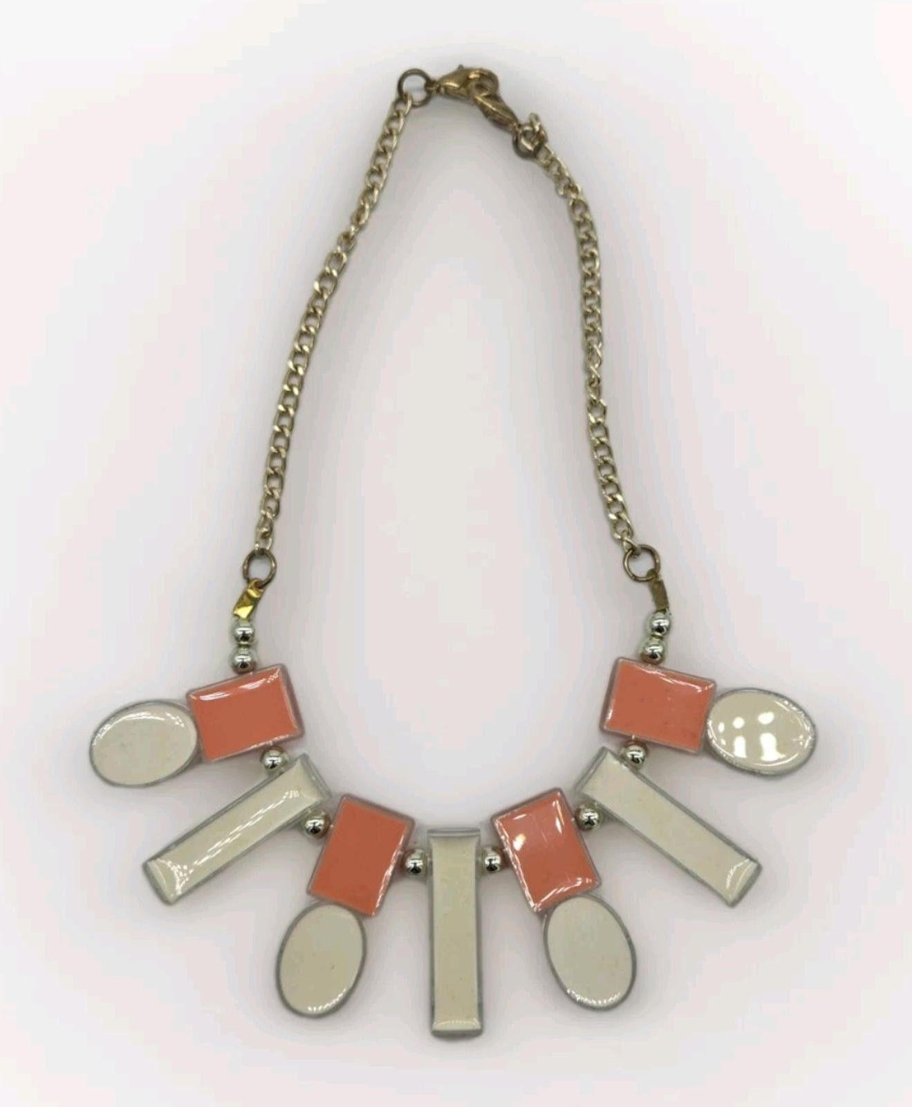 The Unbranded Brand Orange Art Deco Statement Necklace Unbranded Fashion Costume Size ONE SIZE - 1 Thumbnail